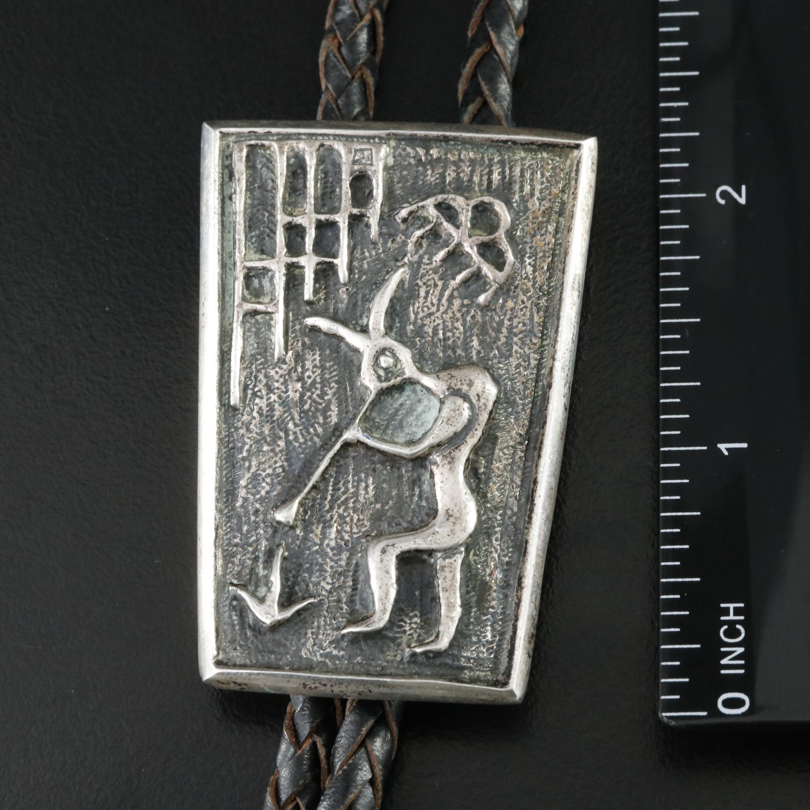 Western Sterling Kokopelli Bolo Tie