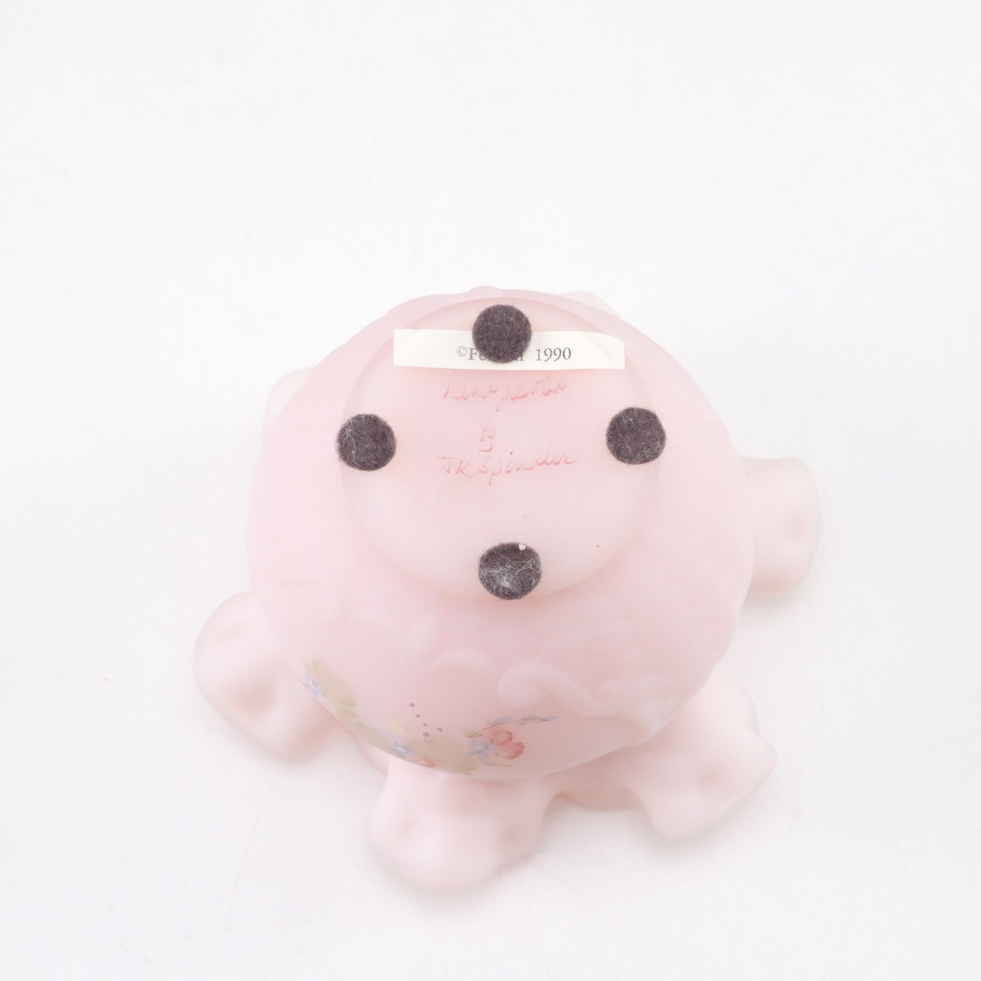 Fenton Pink Ruffle Glass Rose Bowl, Irish Dresden Cottage & Flower Teapot Box