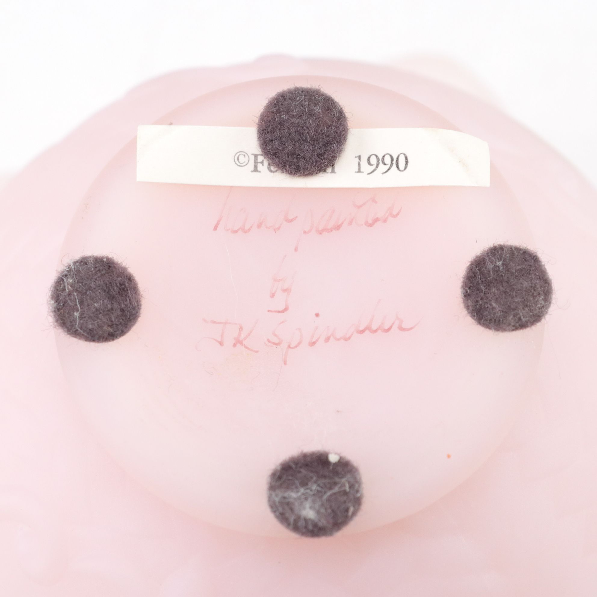 Fenton Pink Ruffle Glass Rose Bowl, Irish Dresden Cottage & Flower Teapot Box