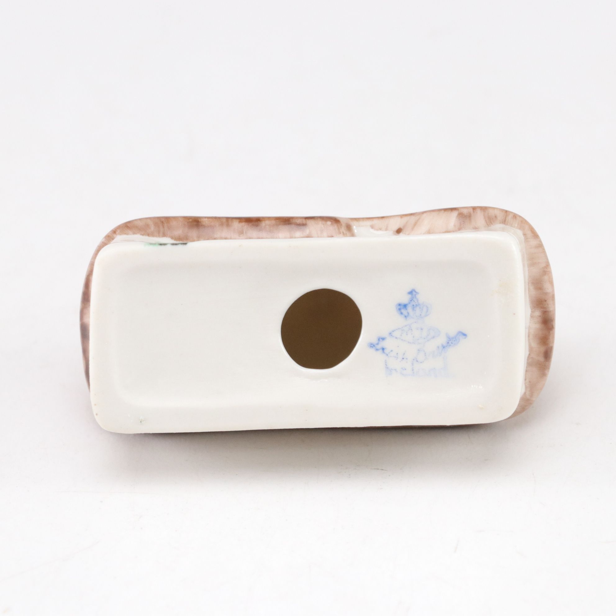 Fenton Pink Ruffle Glass Rose Bowl, Irish Dresden Cottage & Flower Teapot Box