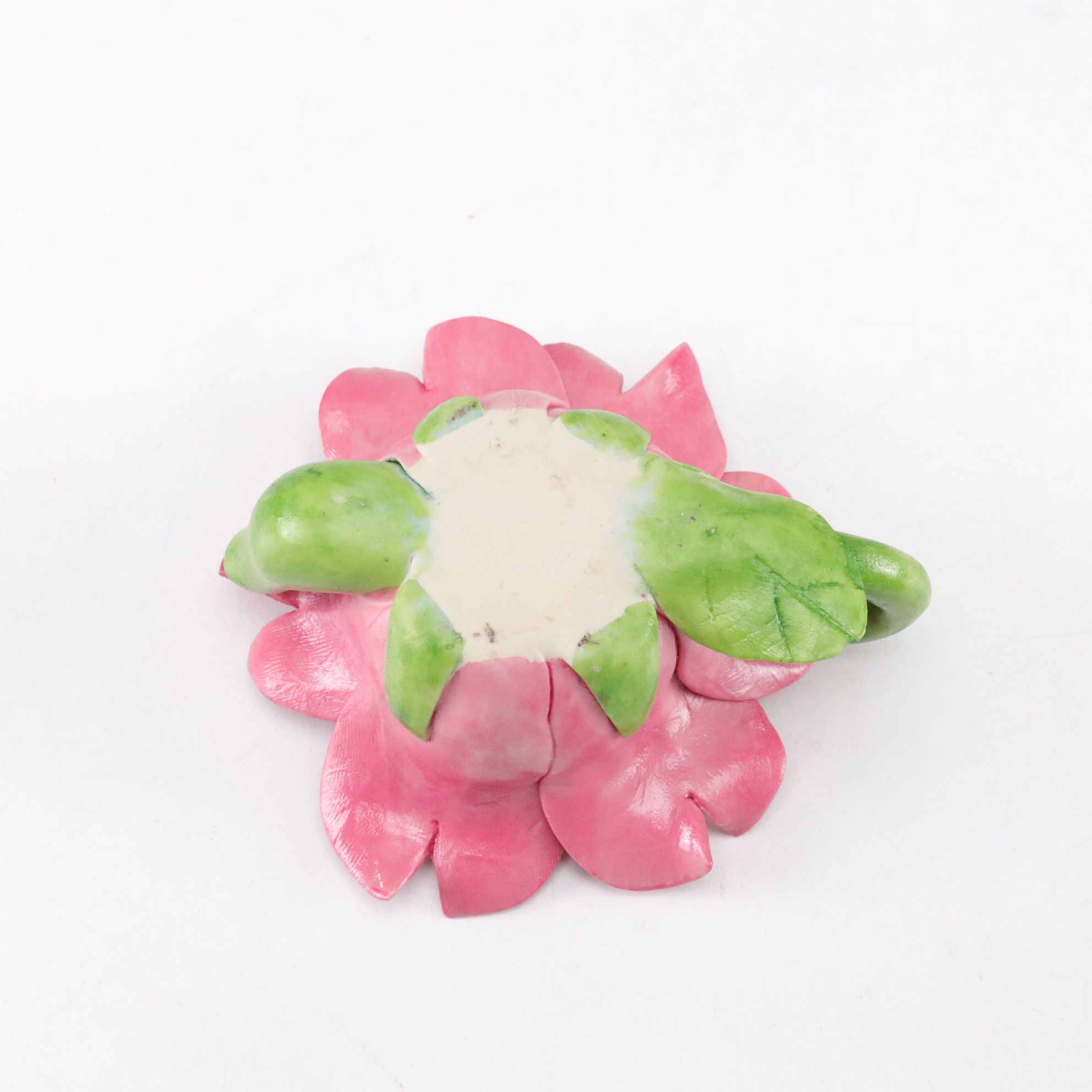 Fenton Pink Ruffle Glass Rose Bowl, Irish Dresden Cottage & Flower Teapot Box