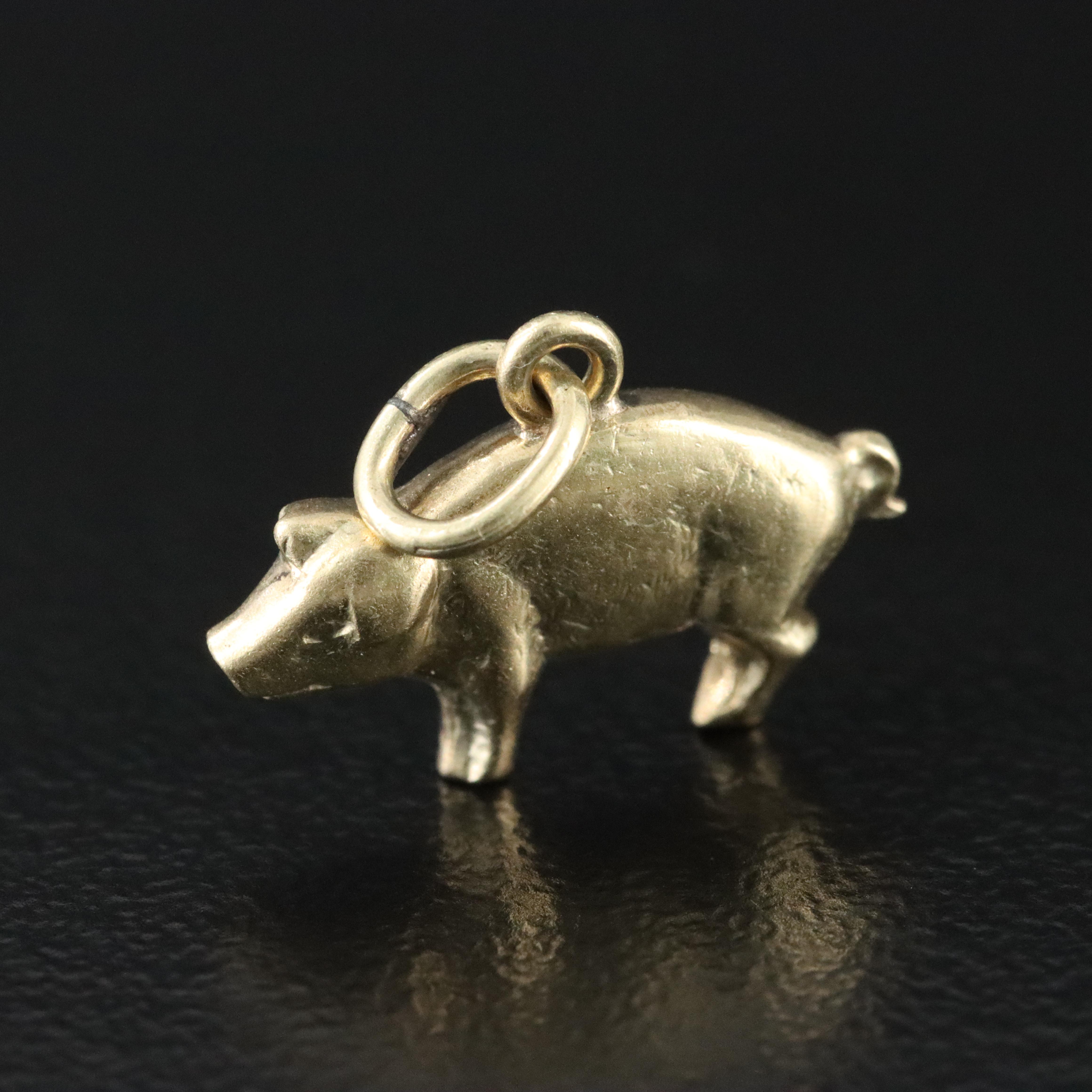 14K Pig Charm