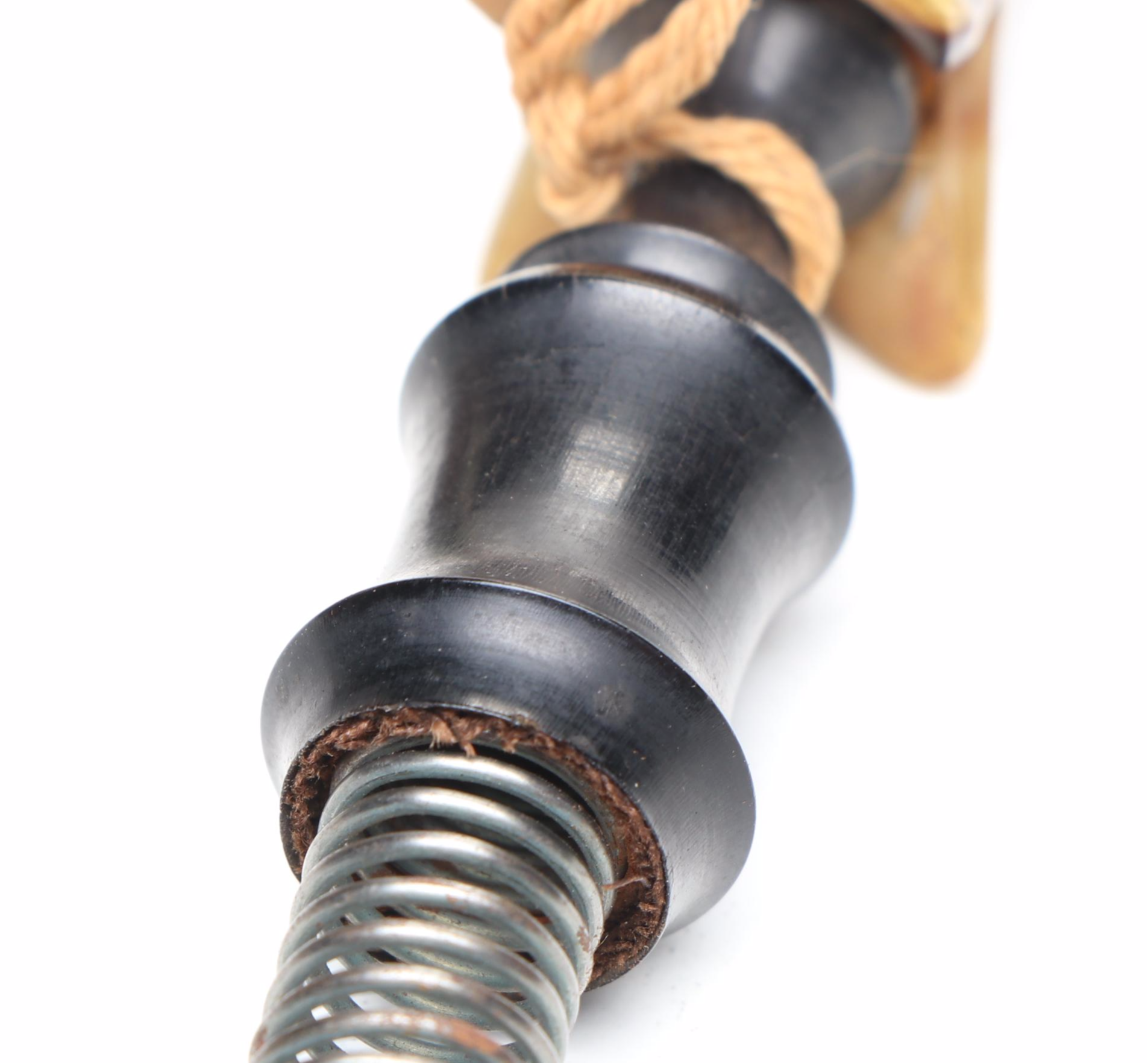 German Horn and Porcelain Tobacco Pipe