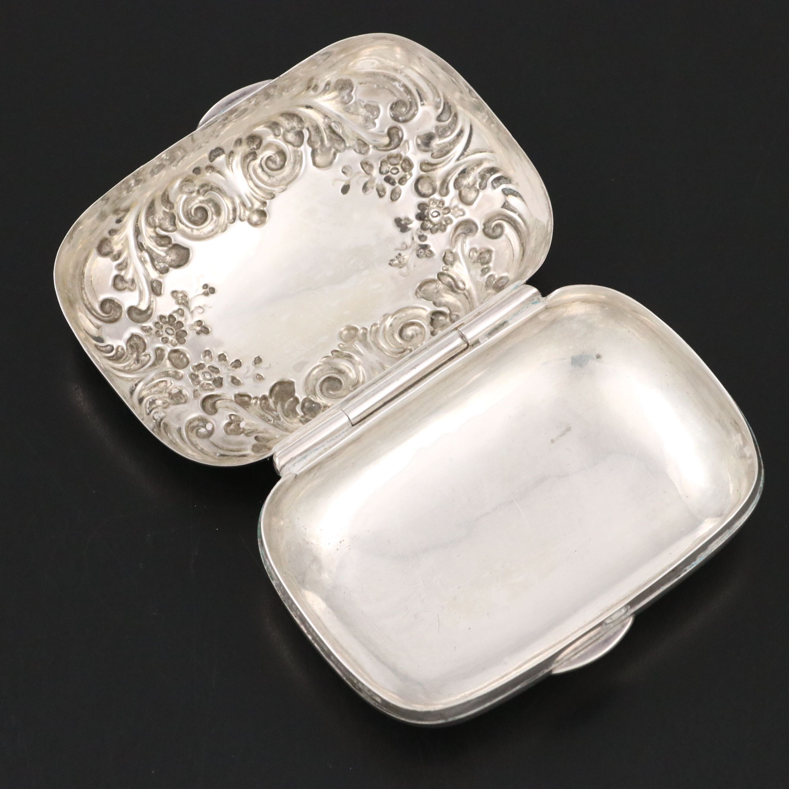 Tiffany & Co. Sterling Silver Travel Soap Box, Early 20th Century