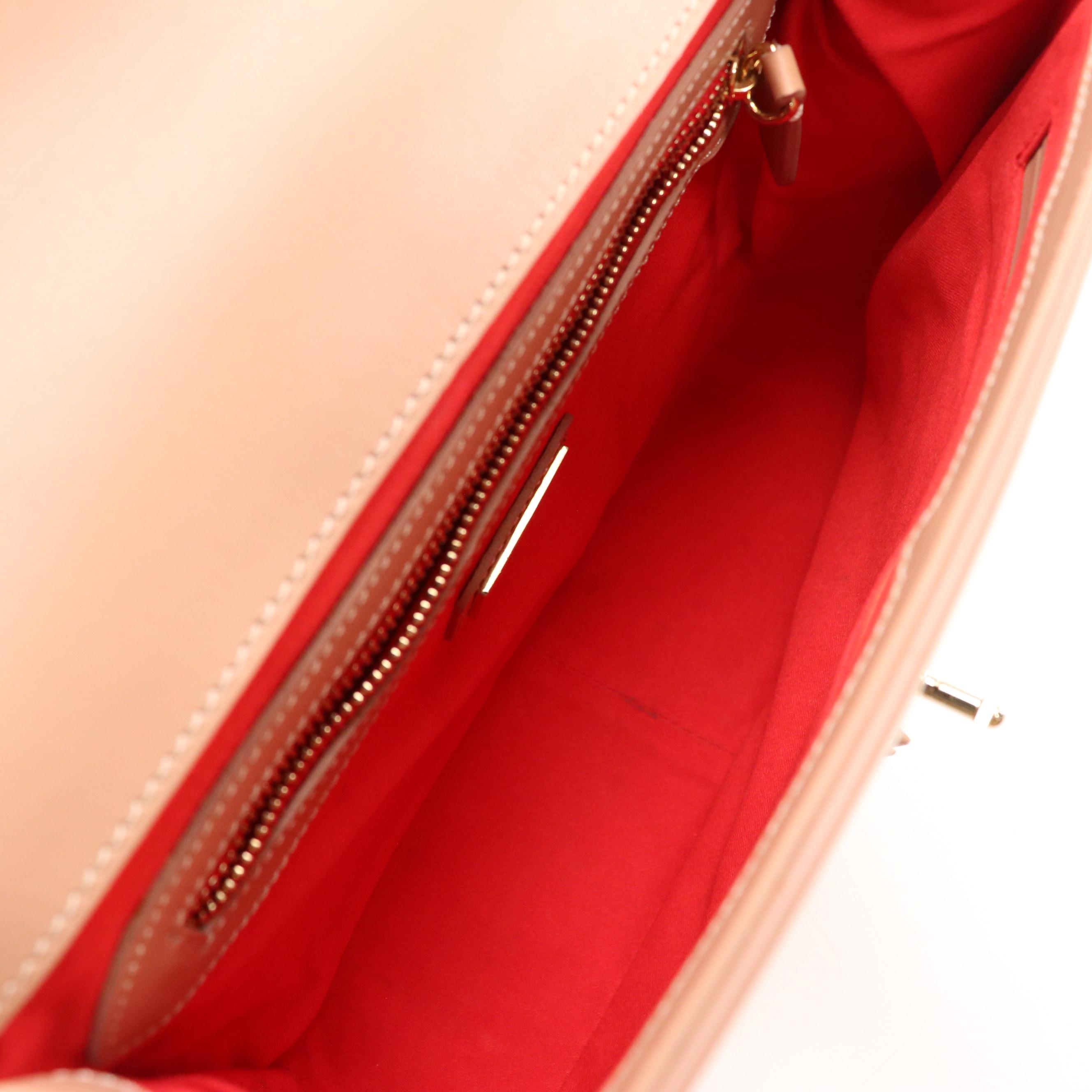 Christian Louboutin Sweet Charity Chain Strap Bag in Tan Spiked Vinyl & Leather