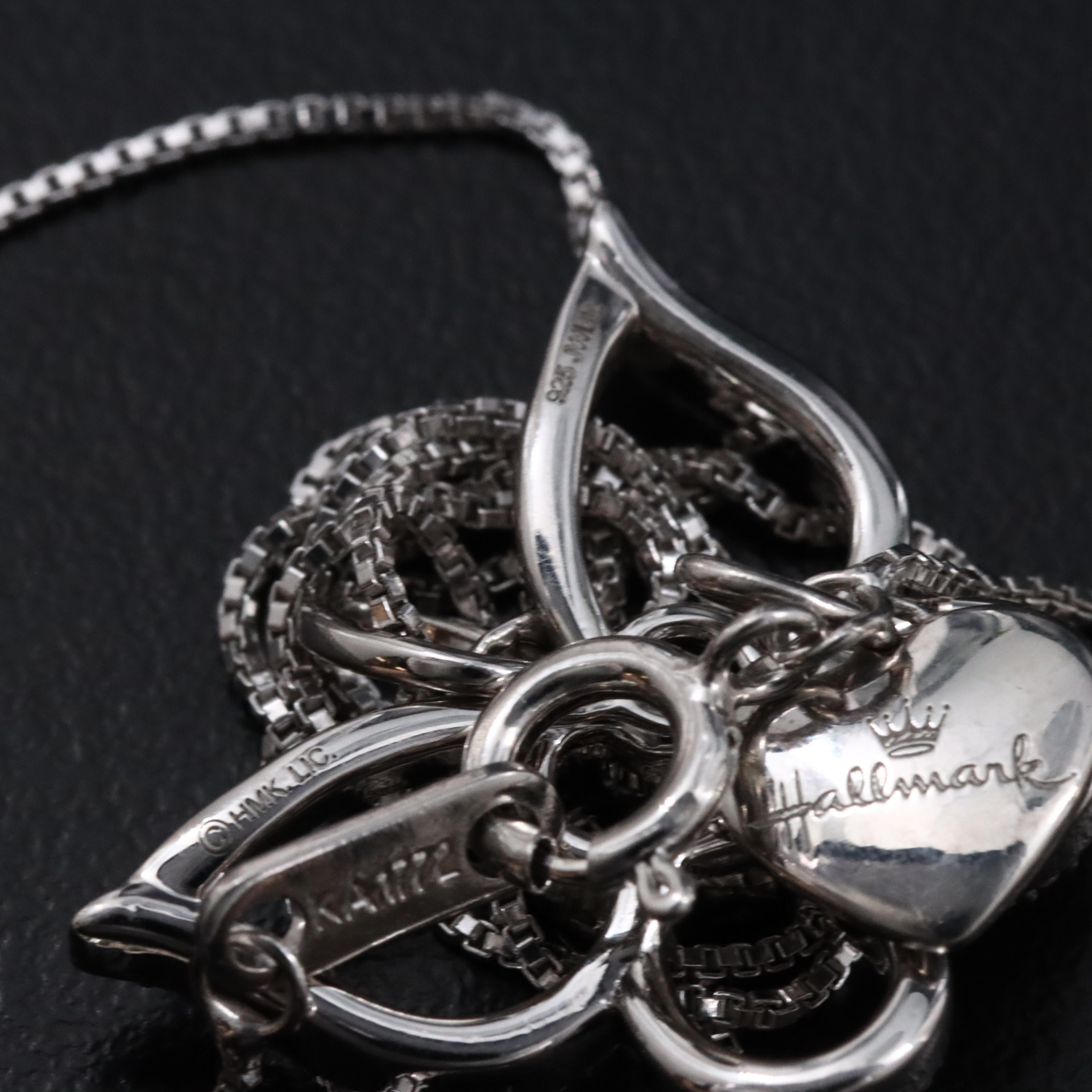 Hallmark Sterling Diamond Butterfly Pendant Necklace