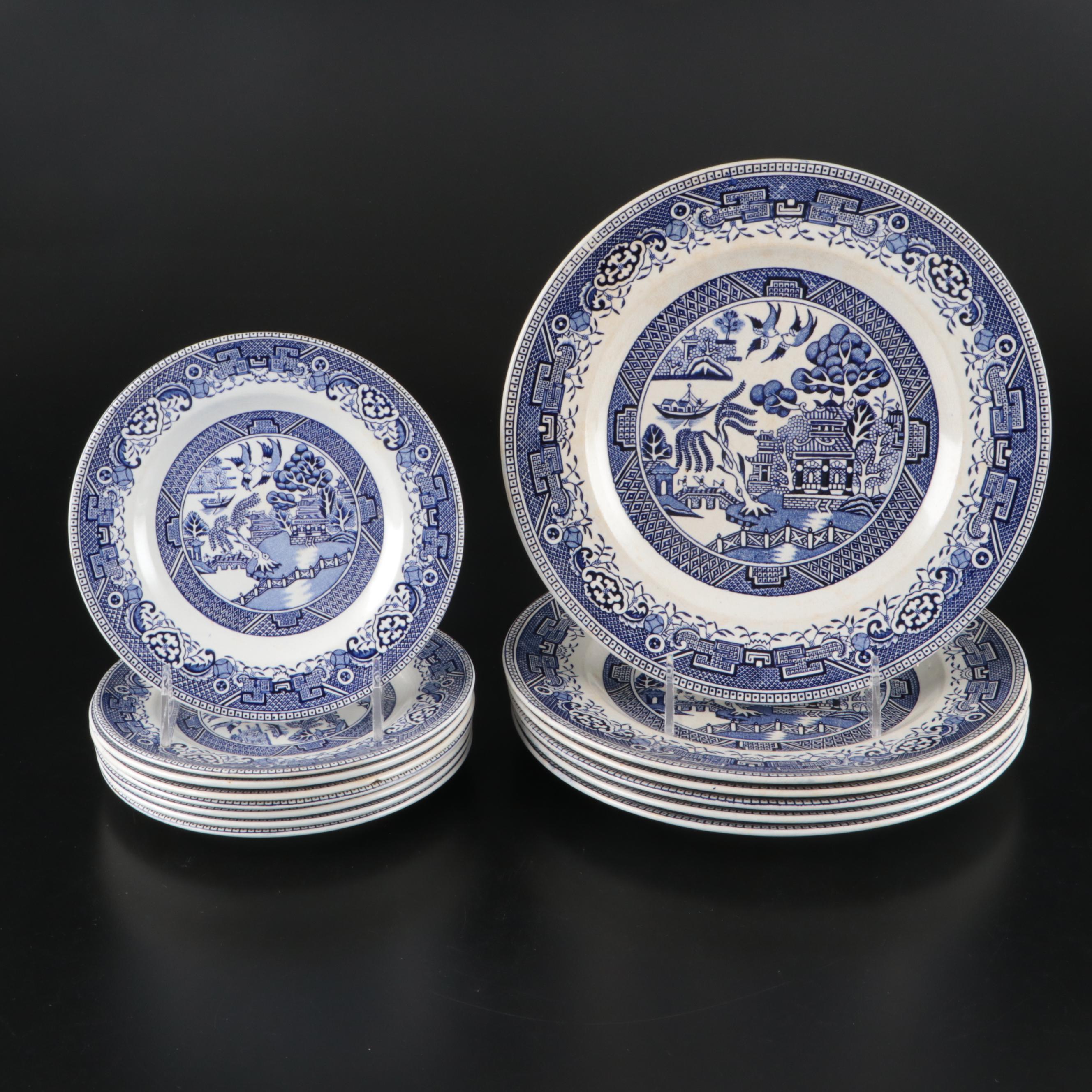 Washington "Old Willow" Chinoiserie Blue Transferware