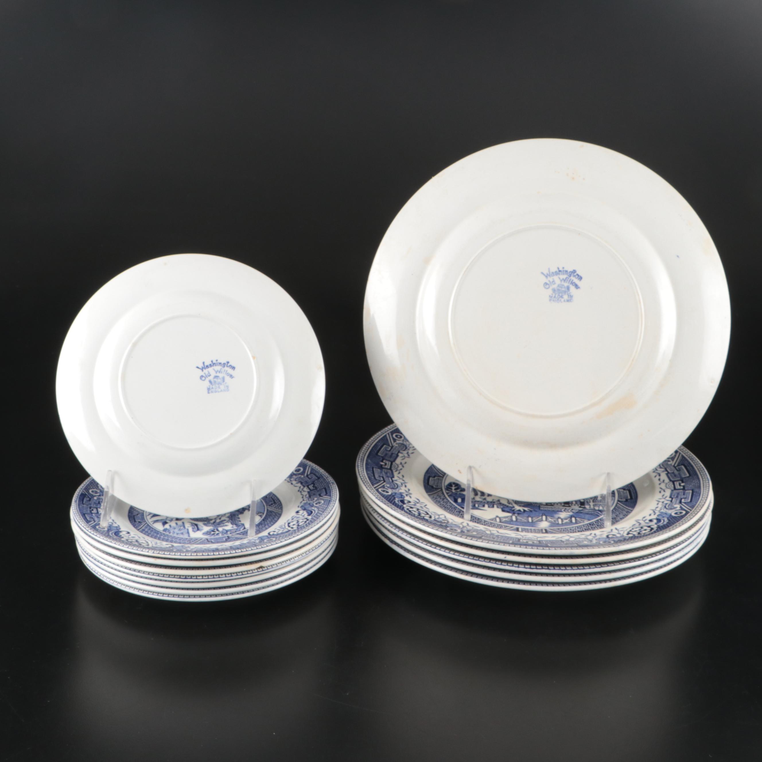 Washington "Old Willow" Chinoiserie Blue Transferware