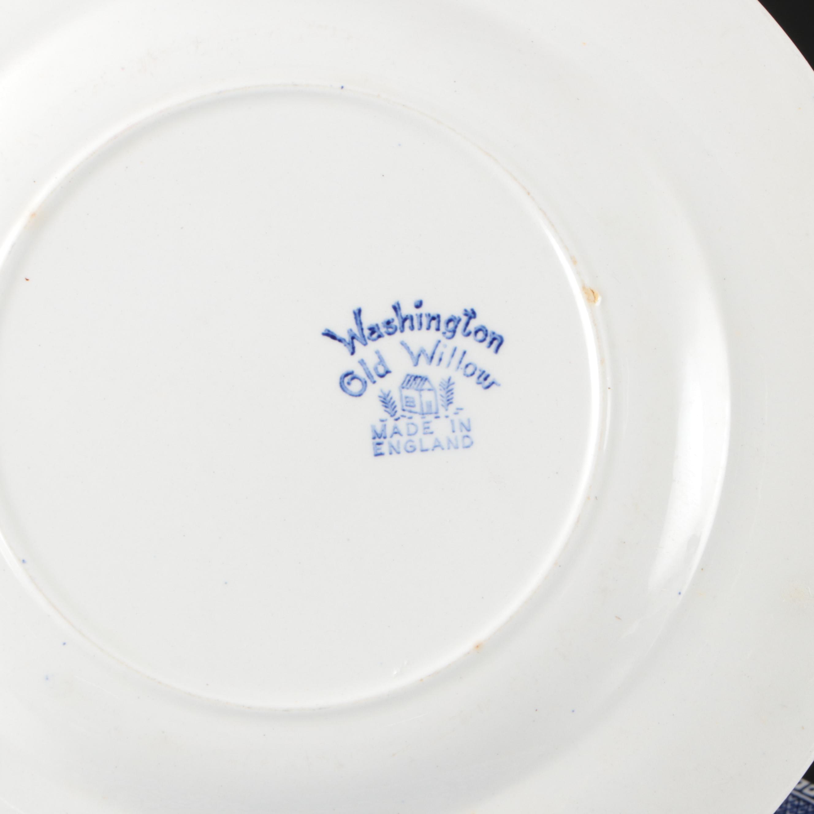 Washington "Old Willow" Chinoiserie Blue Transferware