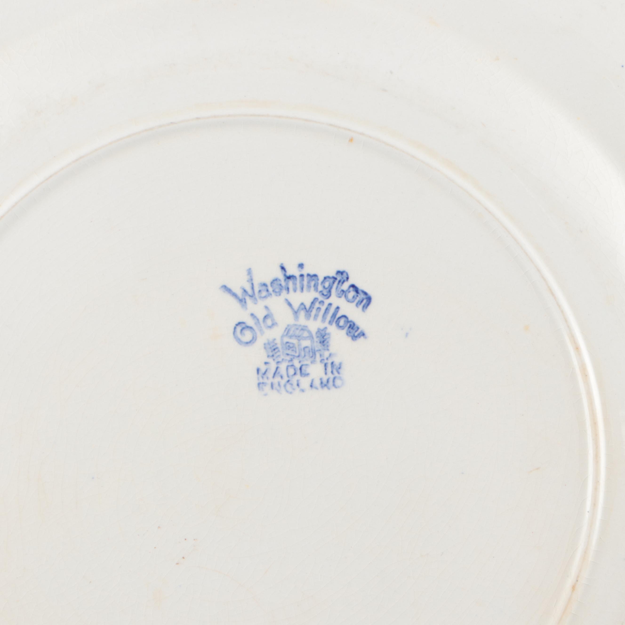 Washington "Old Willow" Chinoiserie Blue Transferware