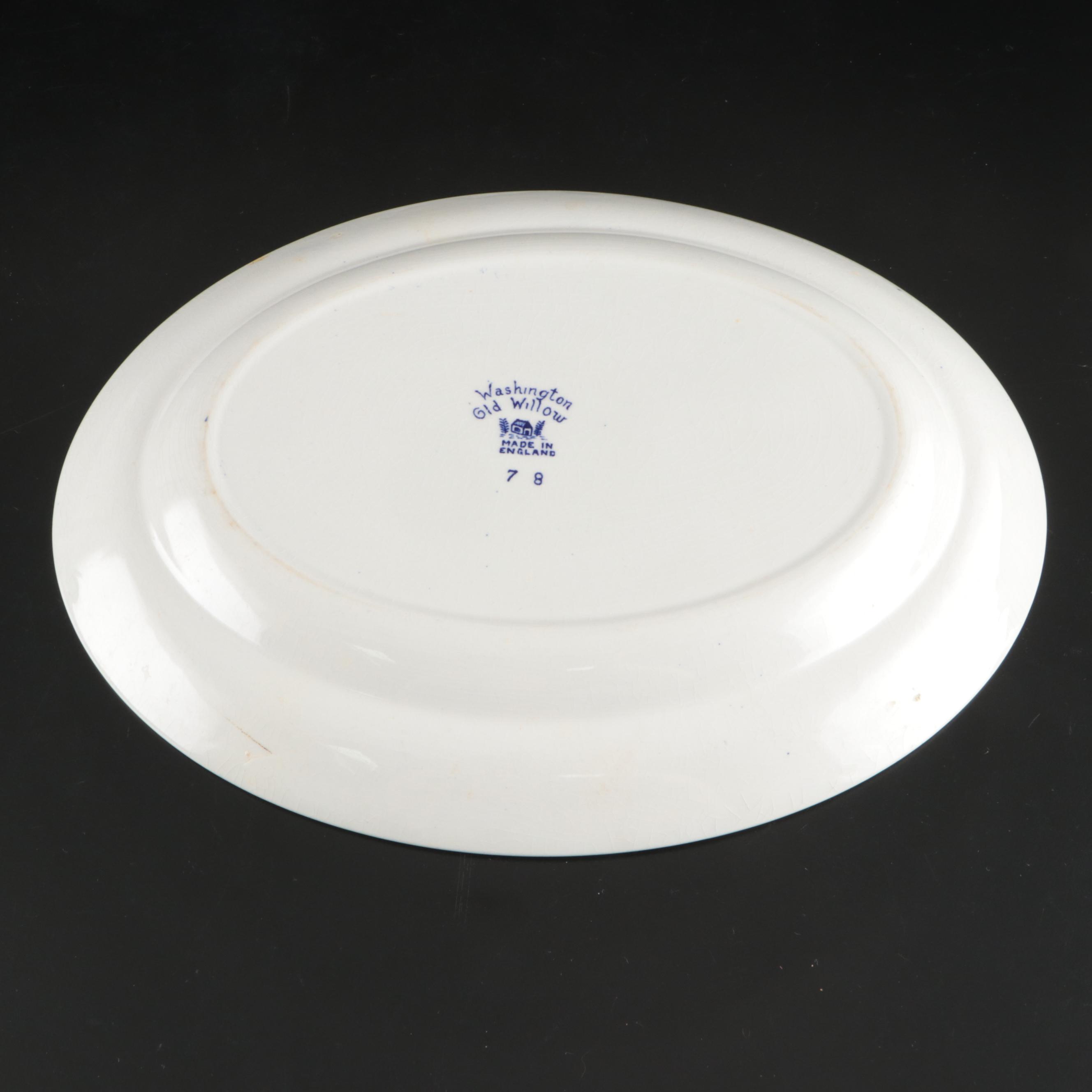 Washington "Old Willow" Chinoiserie Blue Transferware