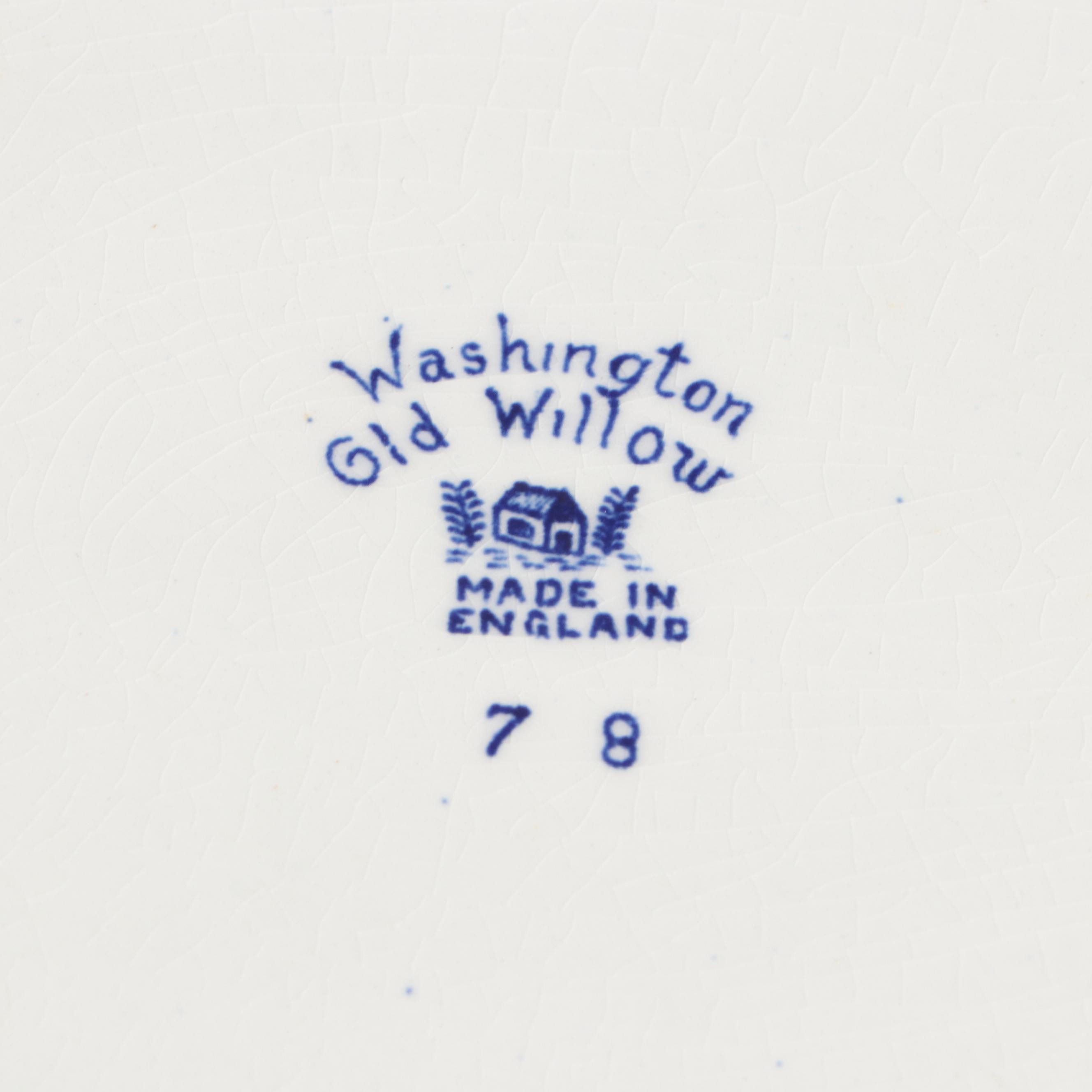 Washington "Old Willow" Chinoiserie Blue Transferware