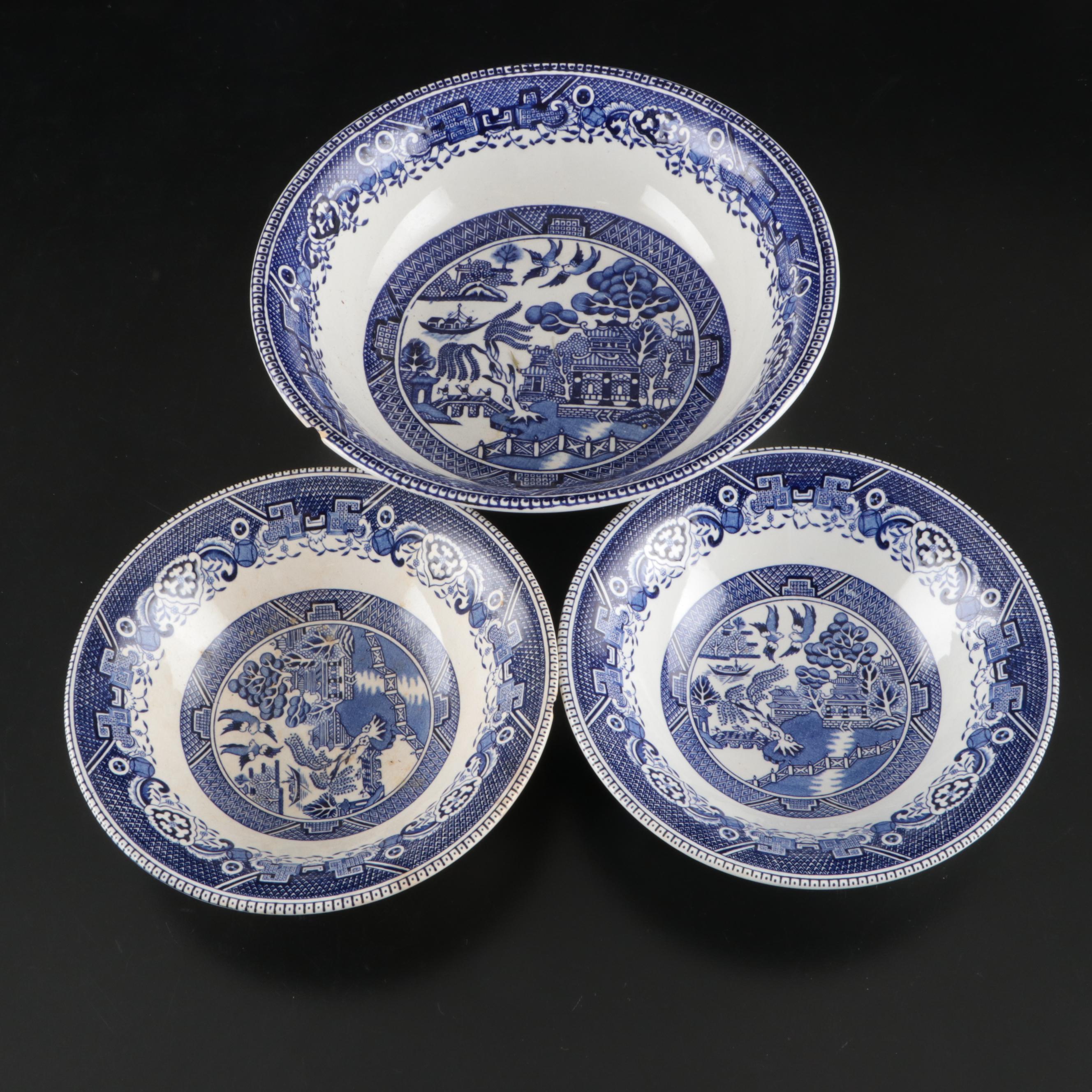 Washington "Old Willow" Chinoiserie Blue Transferware