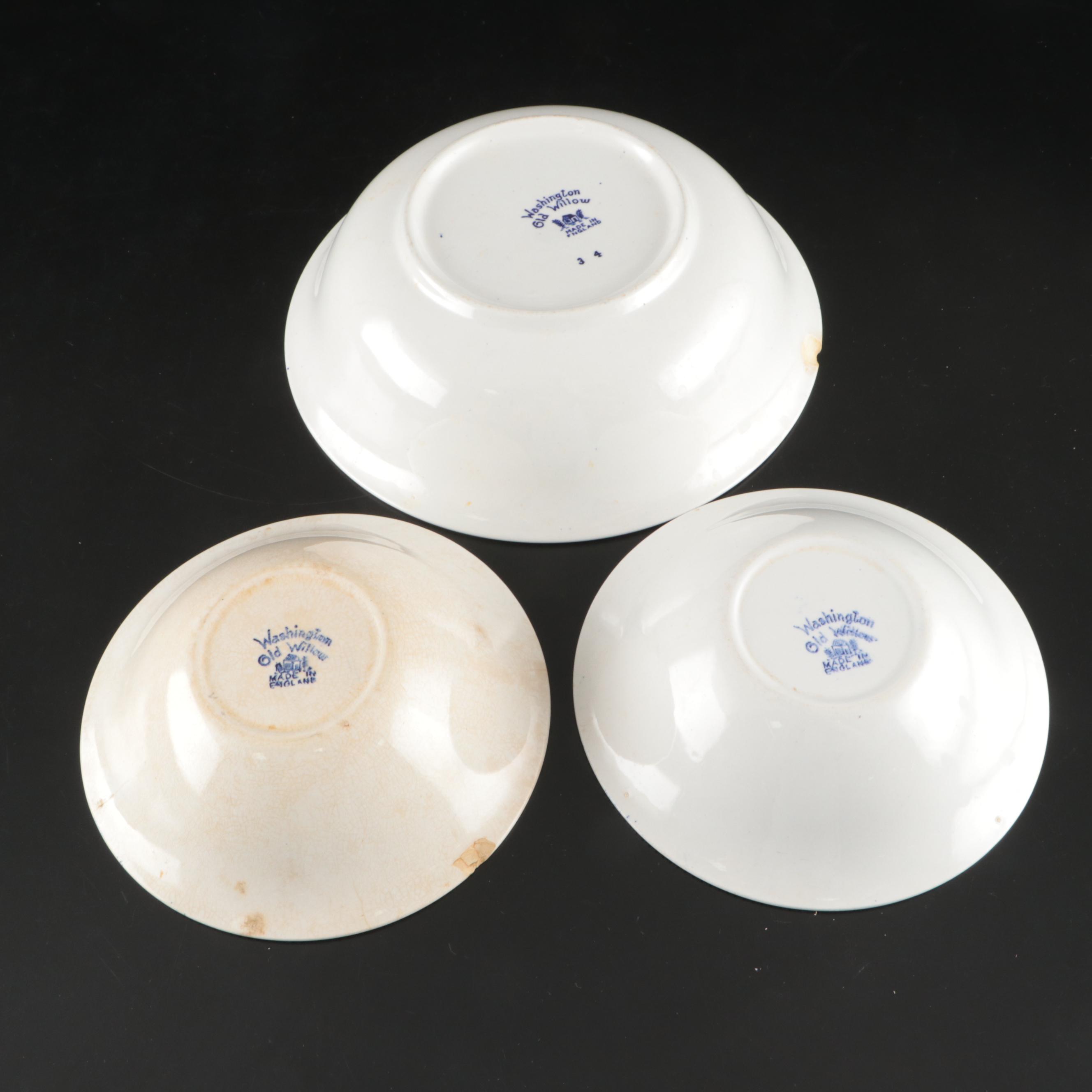 Washington "Old Willow" Chinoiserie Blue Transferware