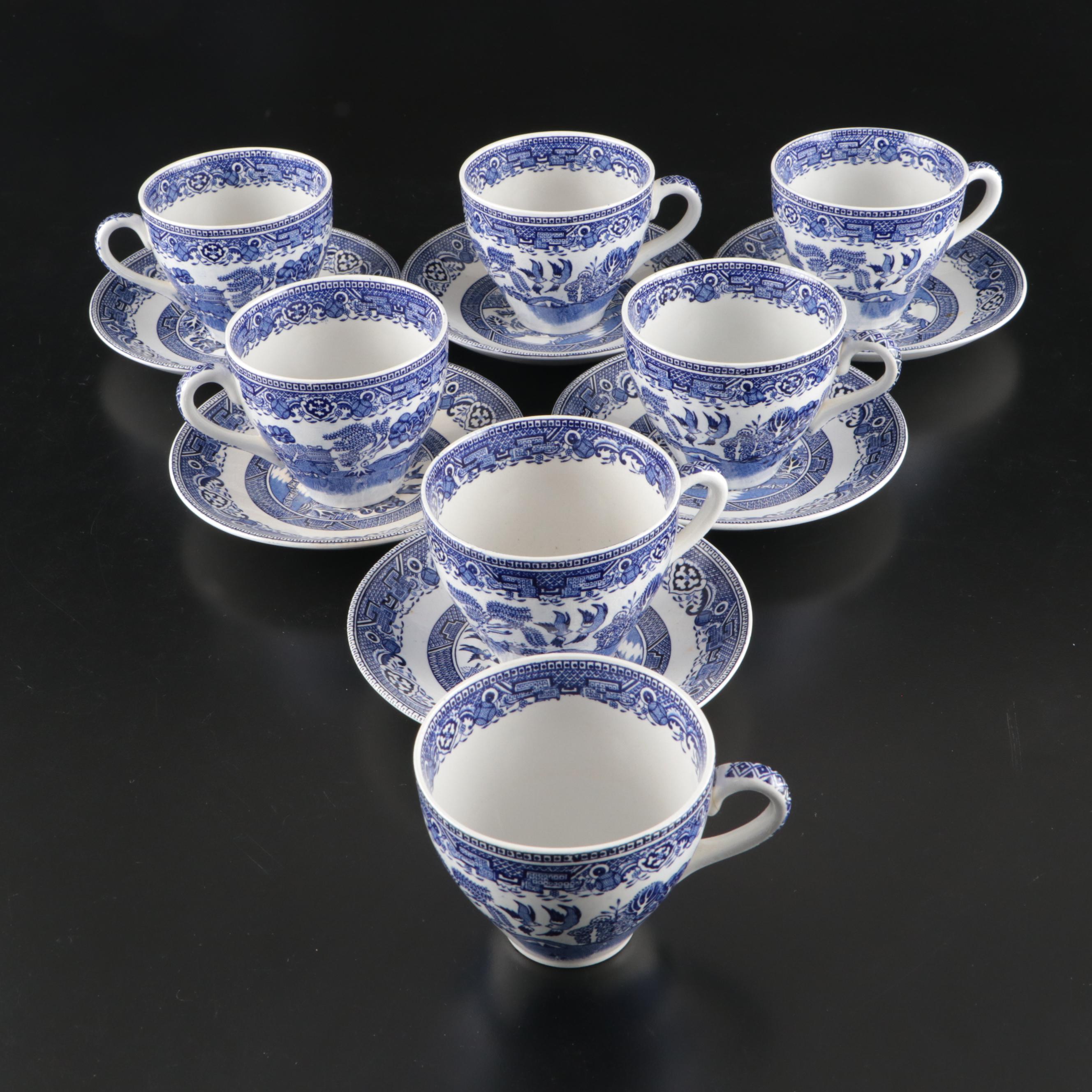 Washington "Old Willow" Chinoiserie Blue Transferware