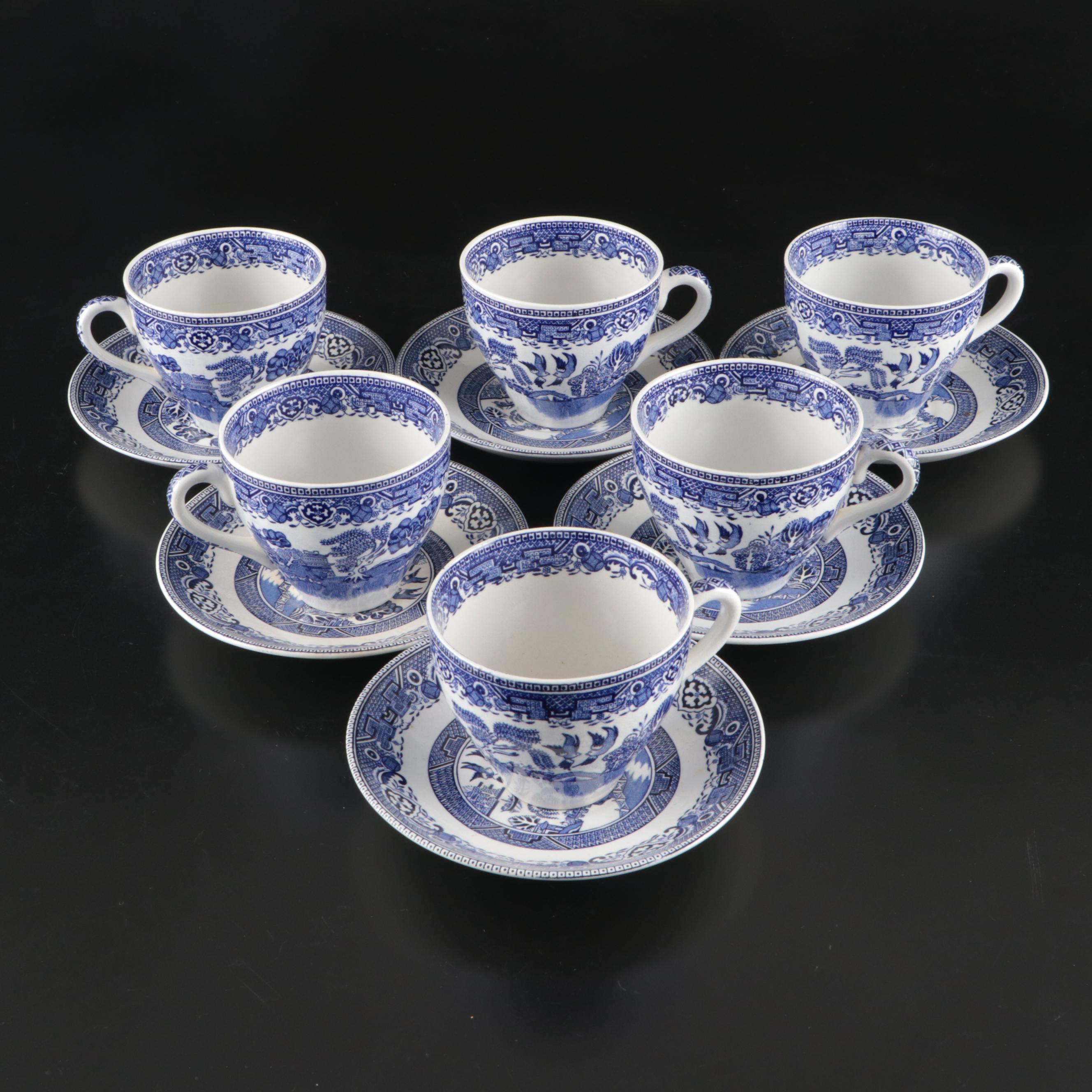 Washington "Old Willow" Chinoiserie Blue Transferware