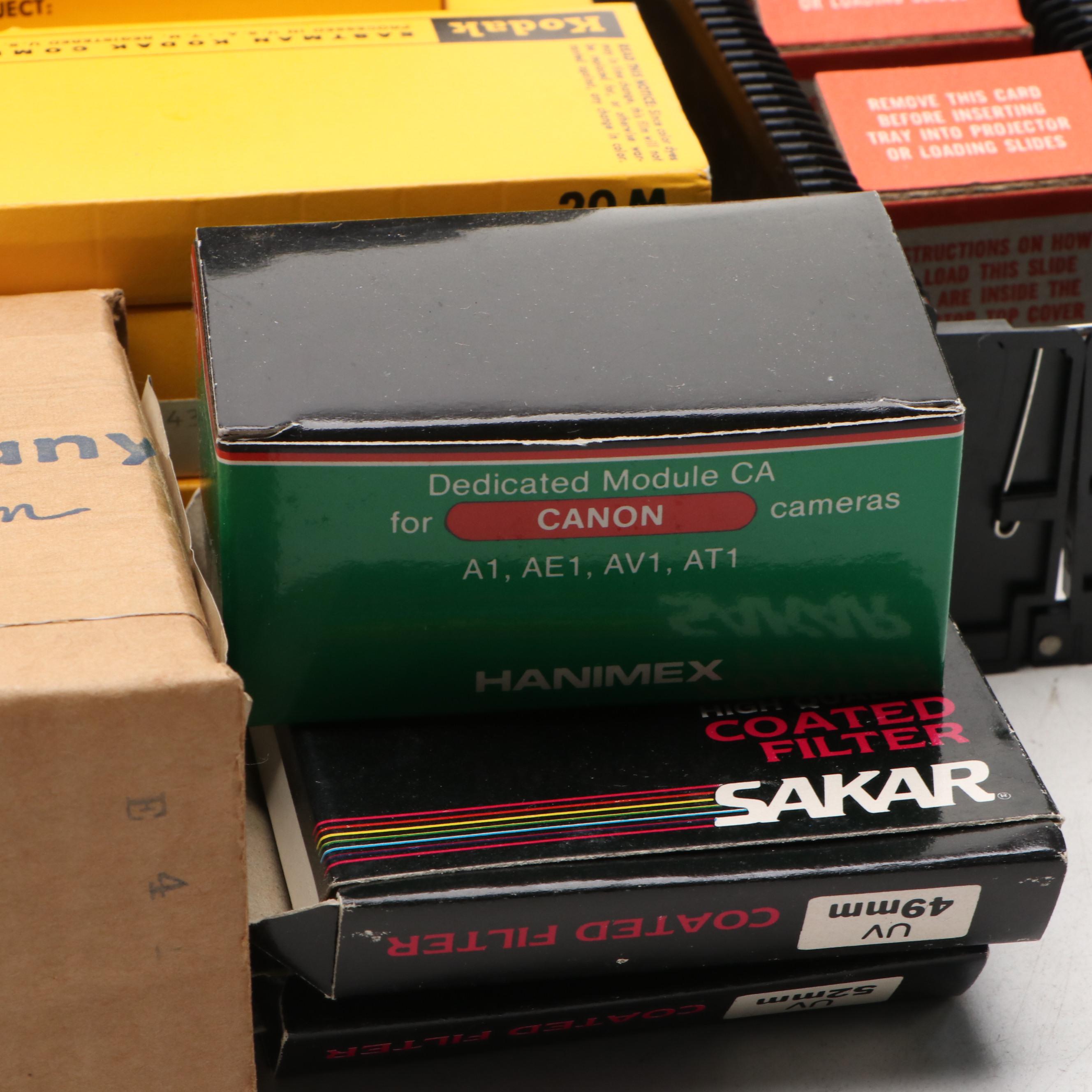Manon Binoculars, Kodak and Canon Film Slides and Classroom Tools