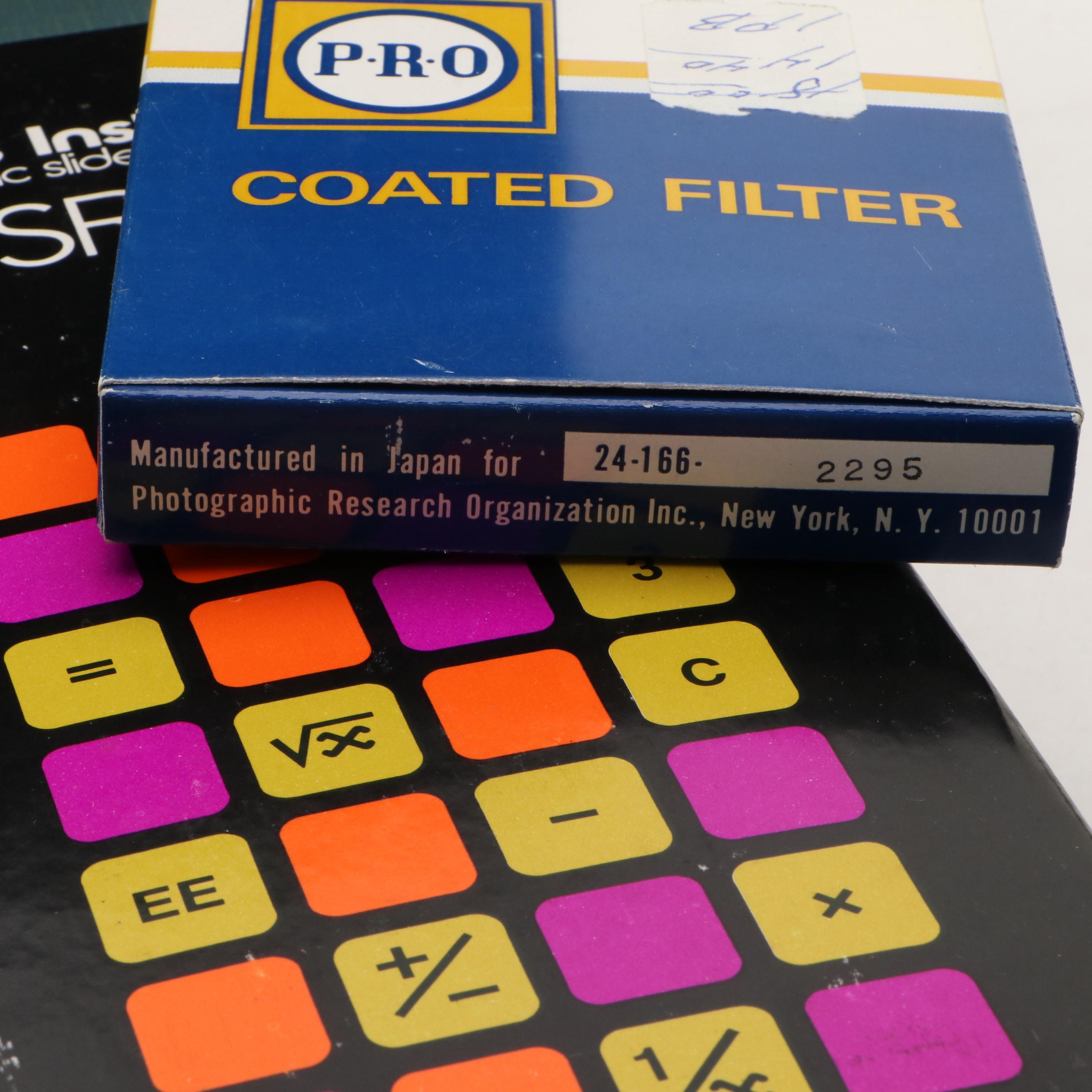 Manon Binoculars, Kodak and Canon Film Slides and Classroom Tools