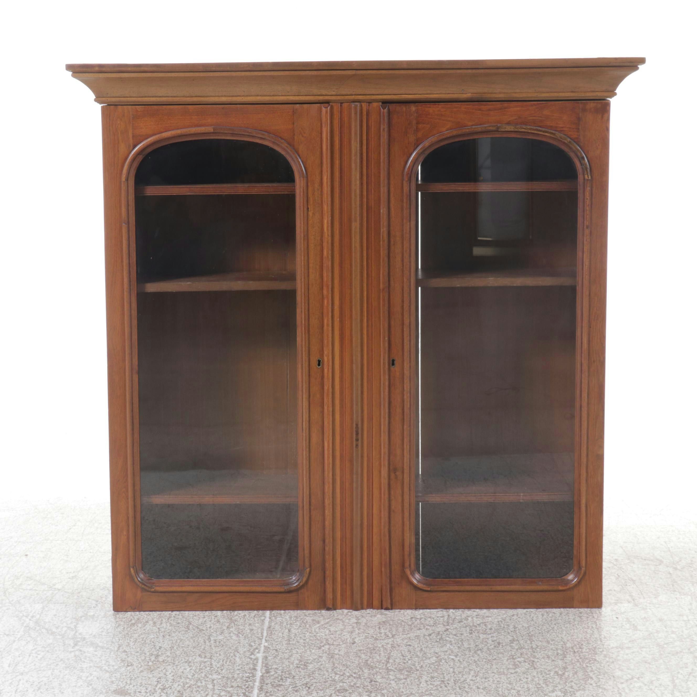 Large-Scale Victorian Walnut and Burl Walnut Secretary Bookcase, Circa 1870