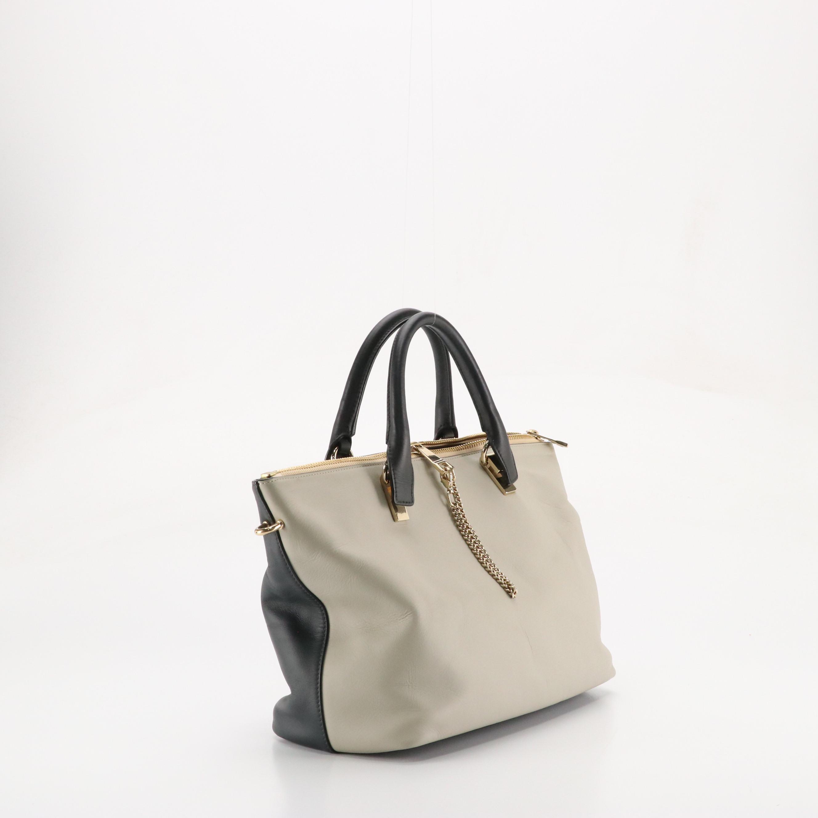 Chloé Baylee Two-Tone Leather Two-Way Tote Bag