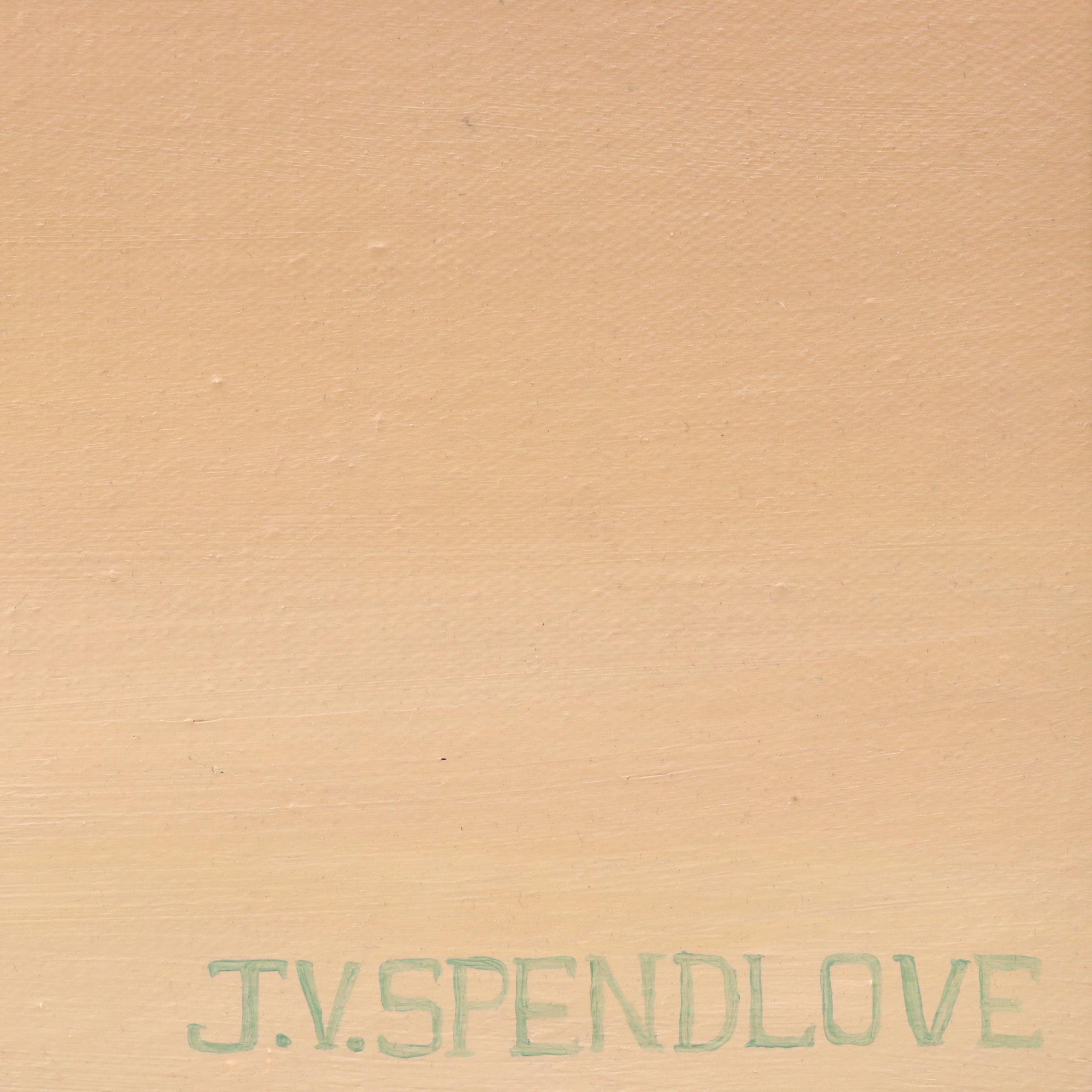 J. V. Spendlove Surrealist Style Desert Landscape Oil Painting, Circa 2001