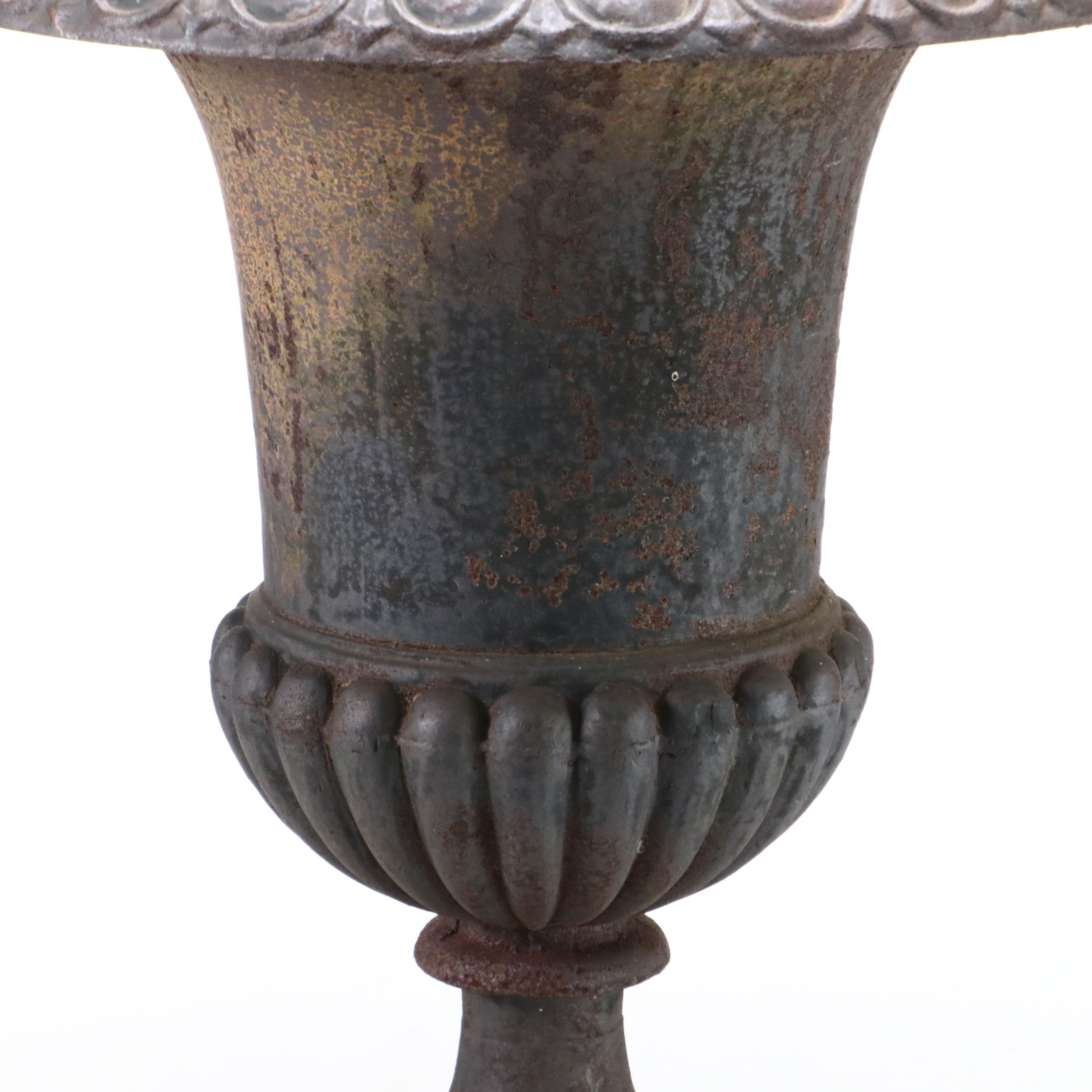 Neoclassical Style Cast Iron Urn-Shaped Planter, Early 20th Century