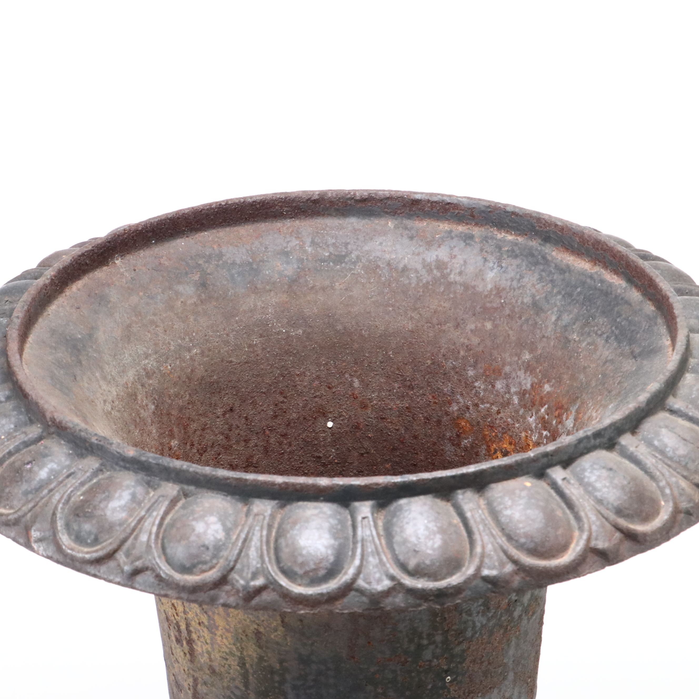 Neoclassical Style Cast Iron Urn-Shaped Planter, Early 20th Century