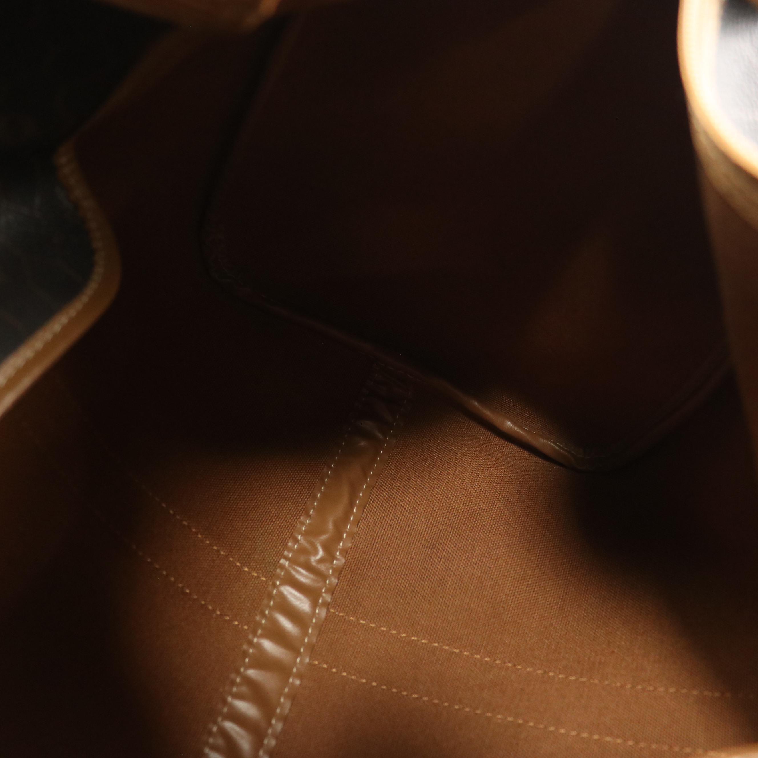 Christian Dior Boston Bag in Honeycomb Canvas and Brown Leather Trim