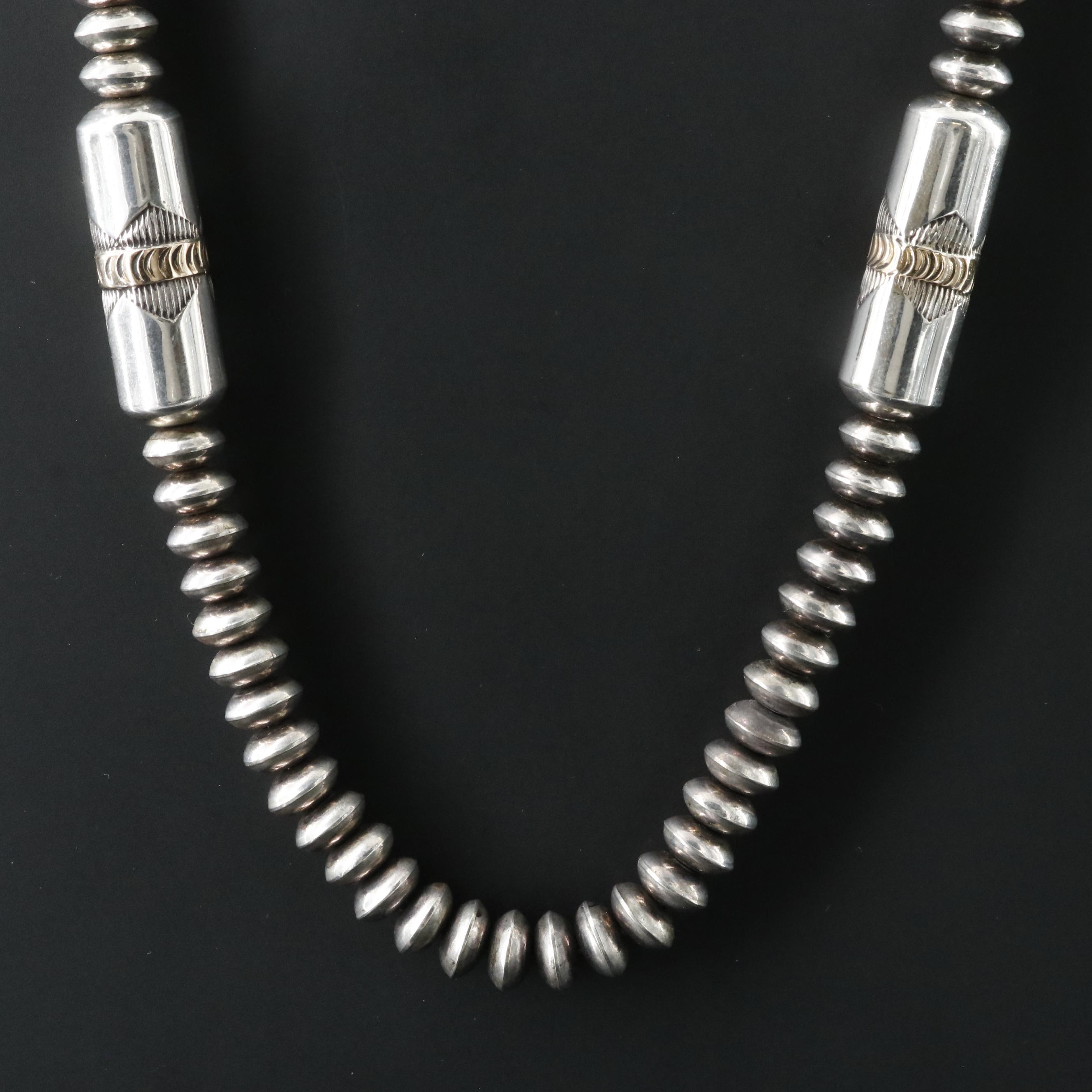 Southwestern Style 900 Silver Bead Necklace