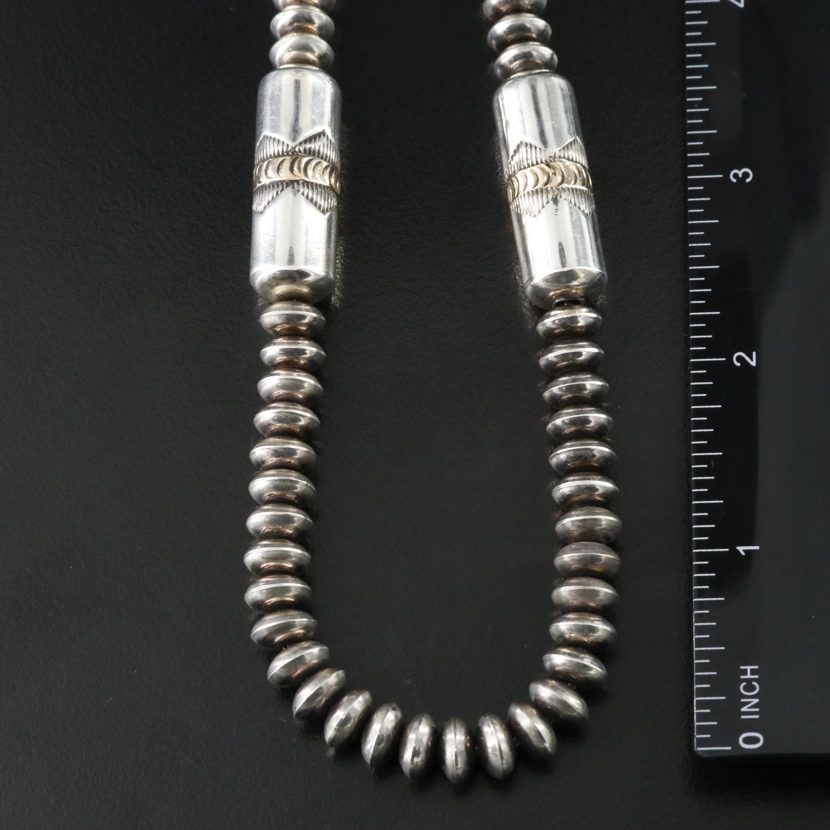 Southwestern Style 900 Silver Bead Necklace