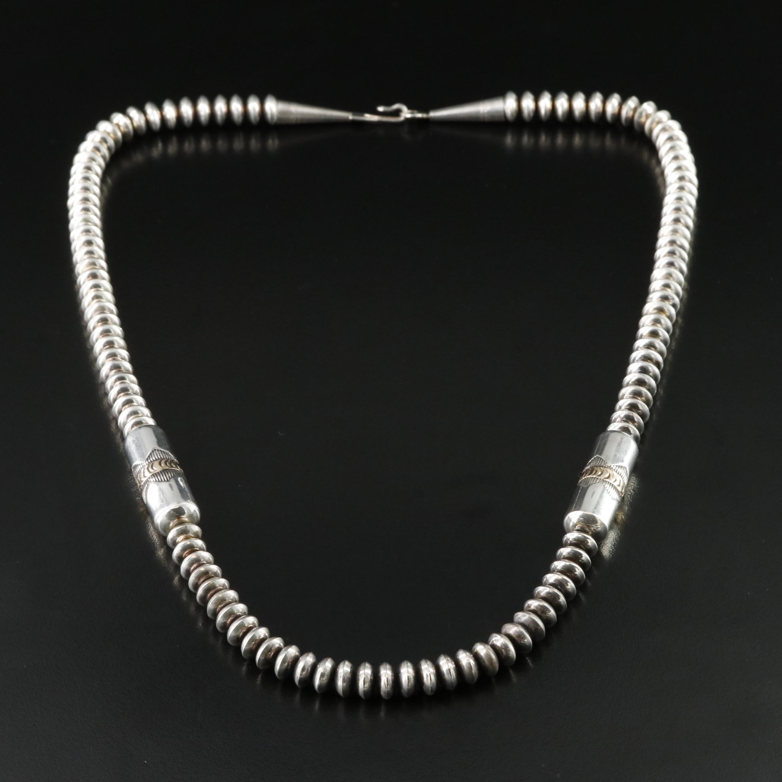 Southwestern Style 900 Silver Bead Necklace