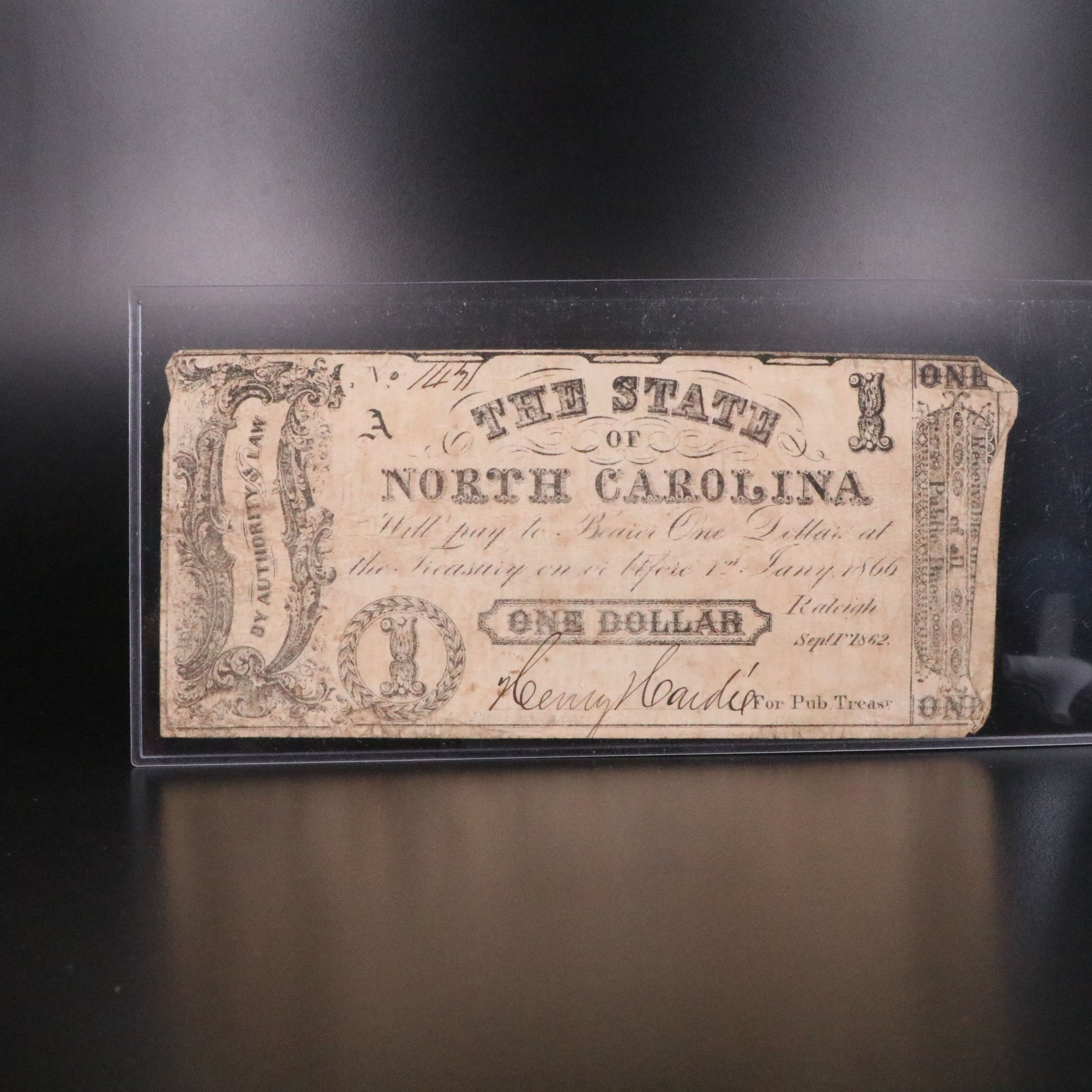 Collection of Seven Obsolete Bank Notes from the Civil War Era