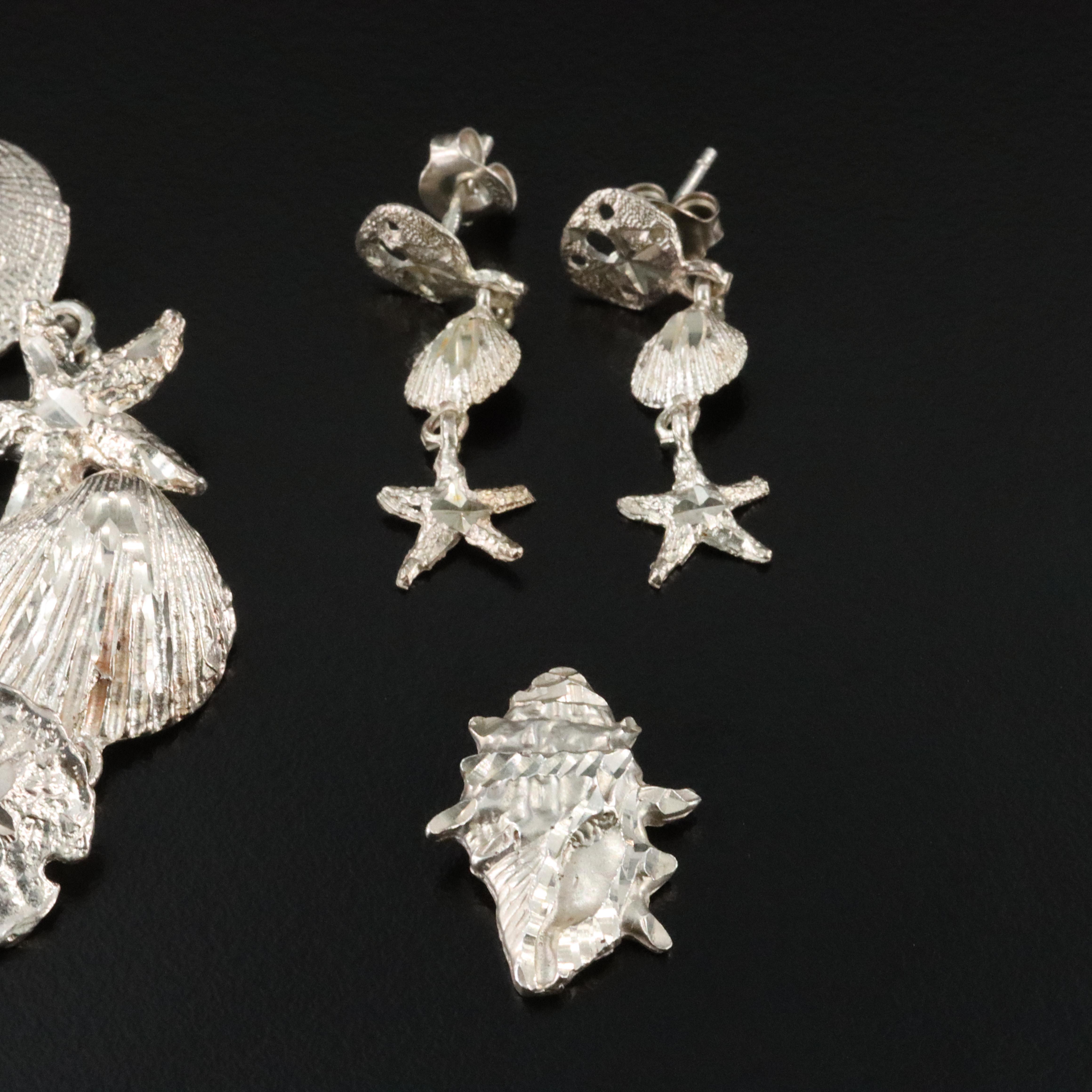 Sterling Sea Shell Bracelet and Earring Selection