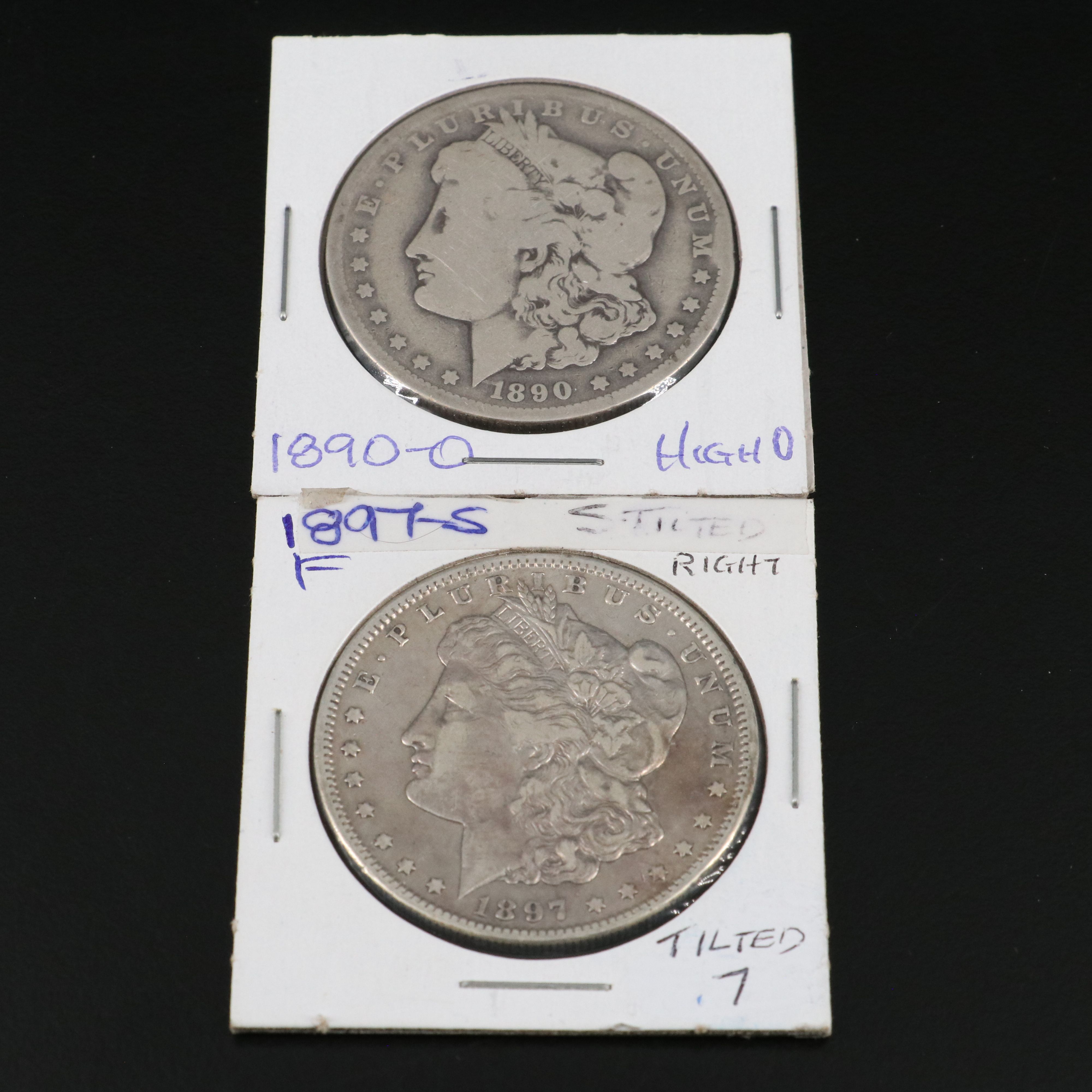 Six Morgan Silver Dollars with Mint Mark and Other Varieties