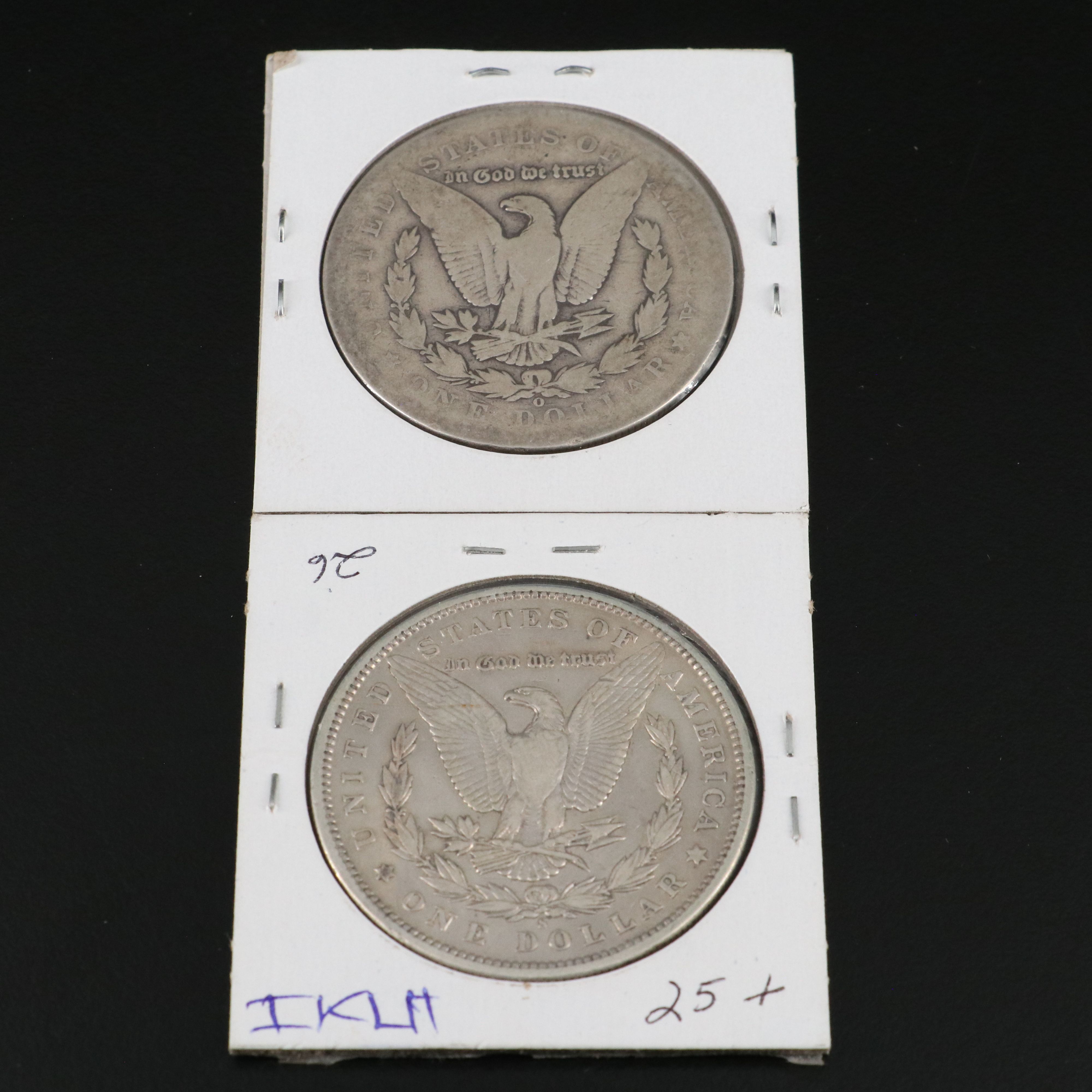 Six Morgan Silver Dollars with Mint Mark and Other Varieties