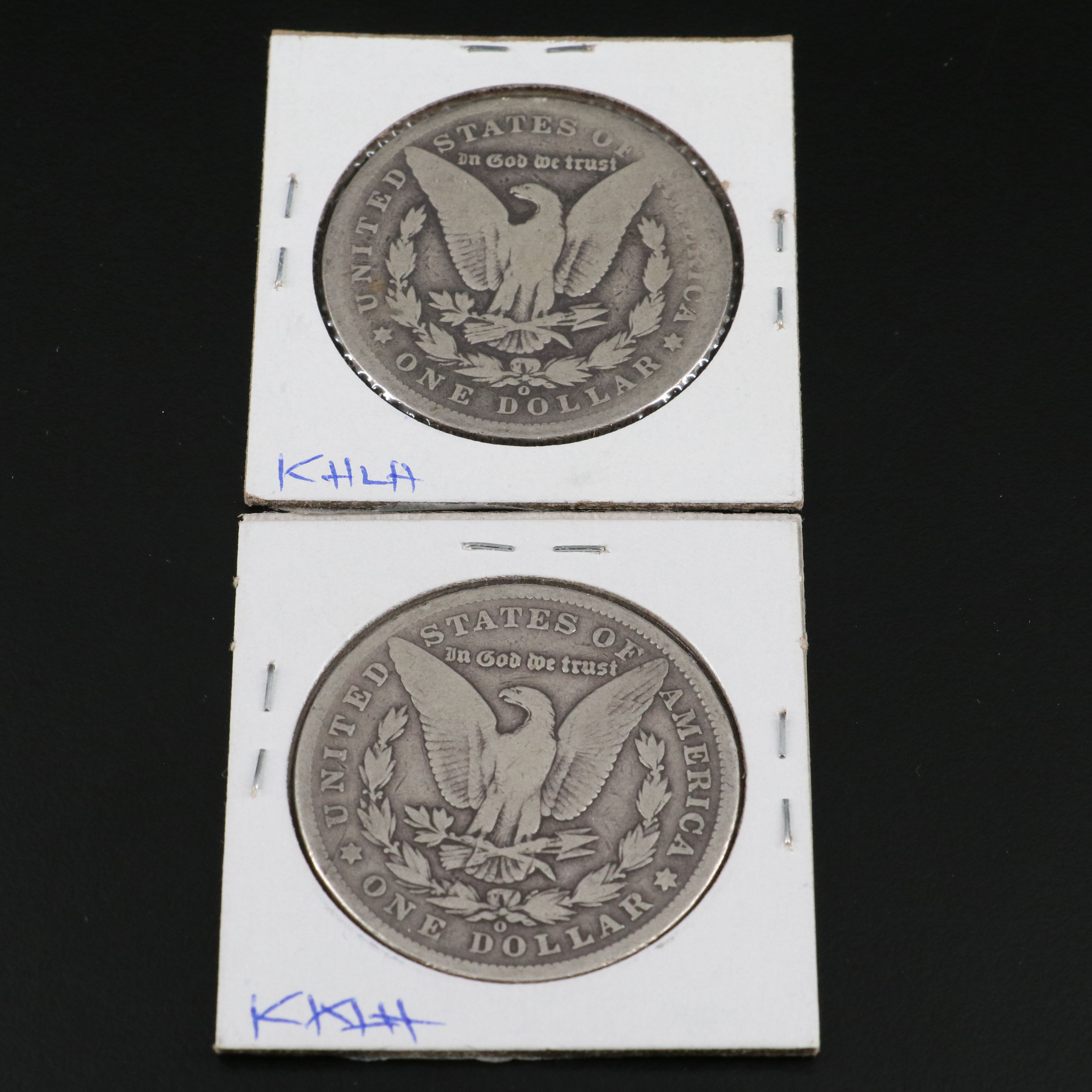 Six Morgan Silver Dollars with Mint Mark and Other Varieties
