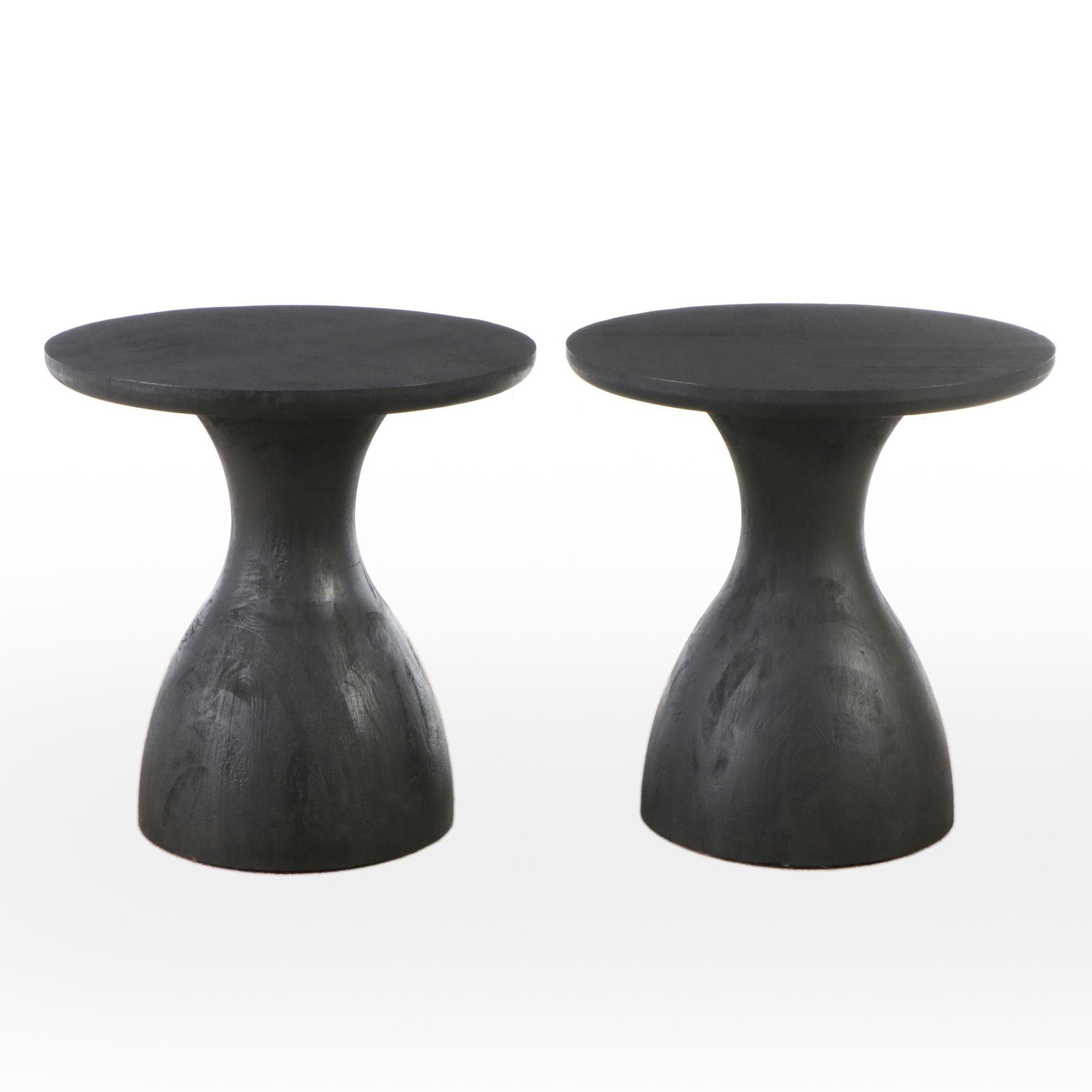 Pair of Arteriors "Scout" Ebonized Wood End Tables