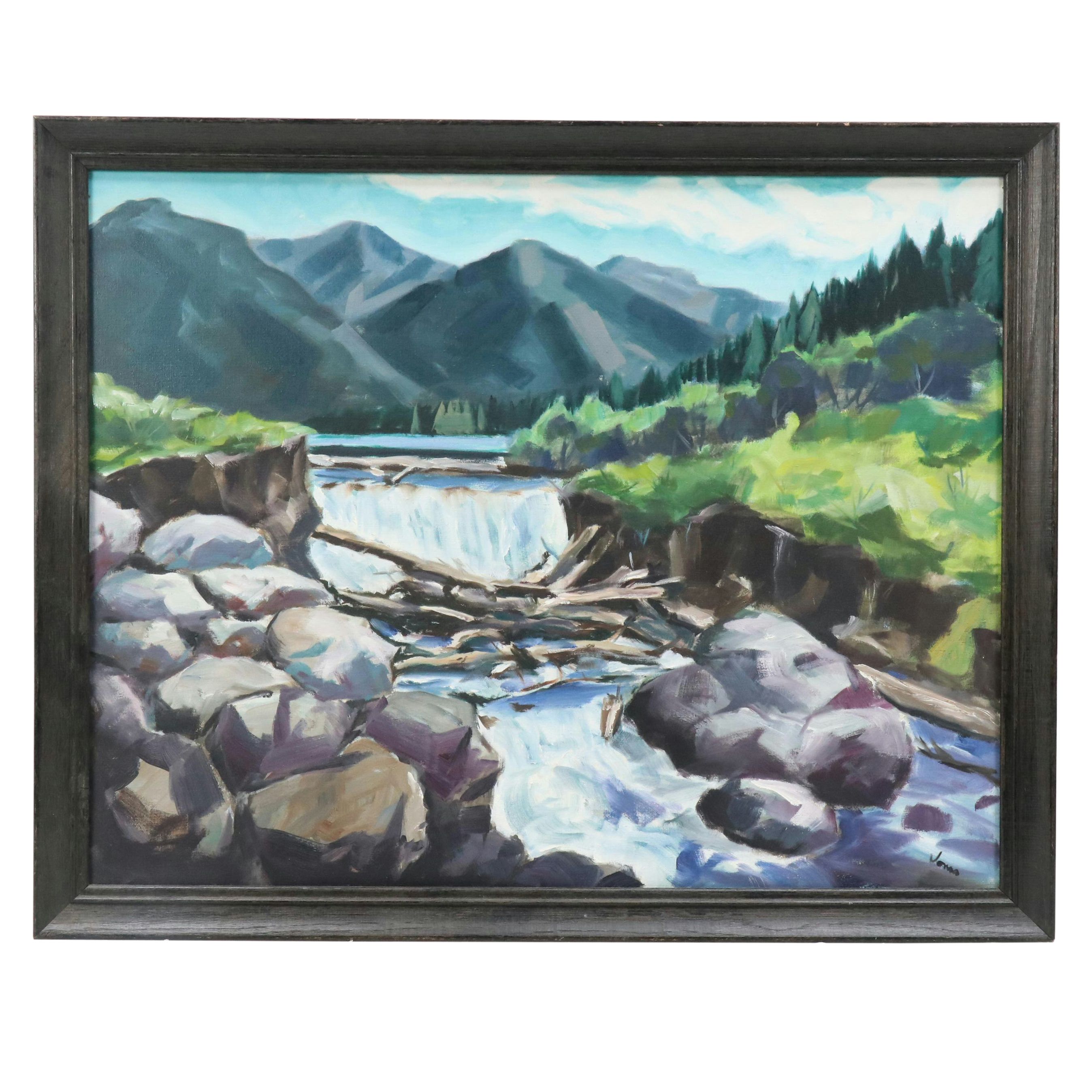 Lynn Jonas Mountainous River Landscape, 1970