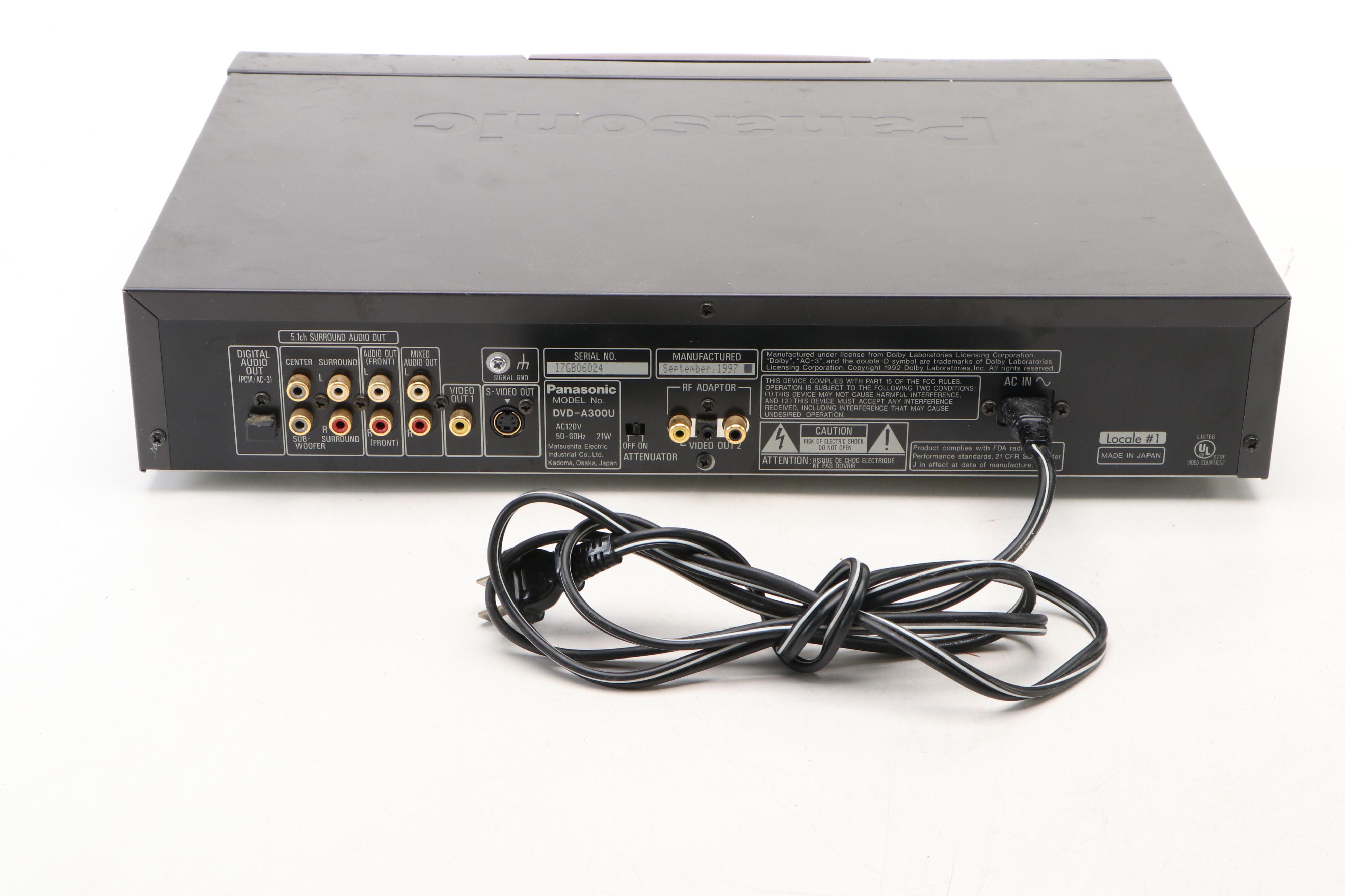 Panasonic A-300 DVD Player with Sony DAV-HDX589W Home Theatre System