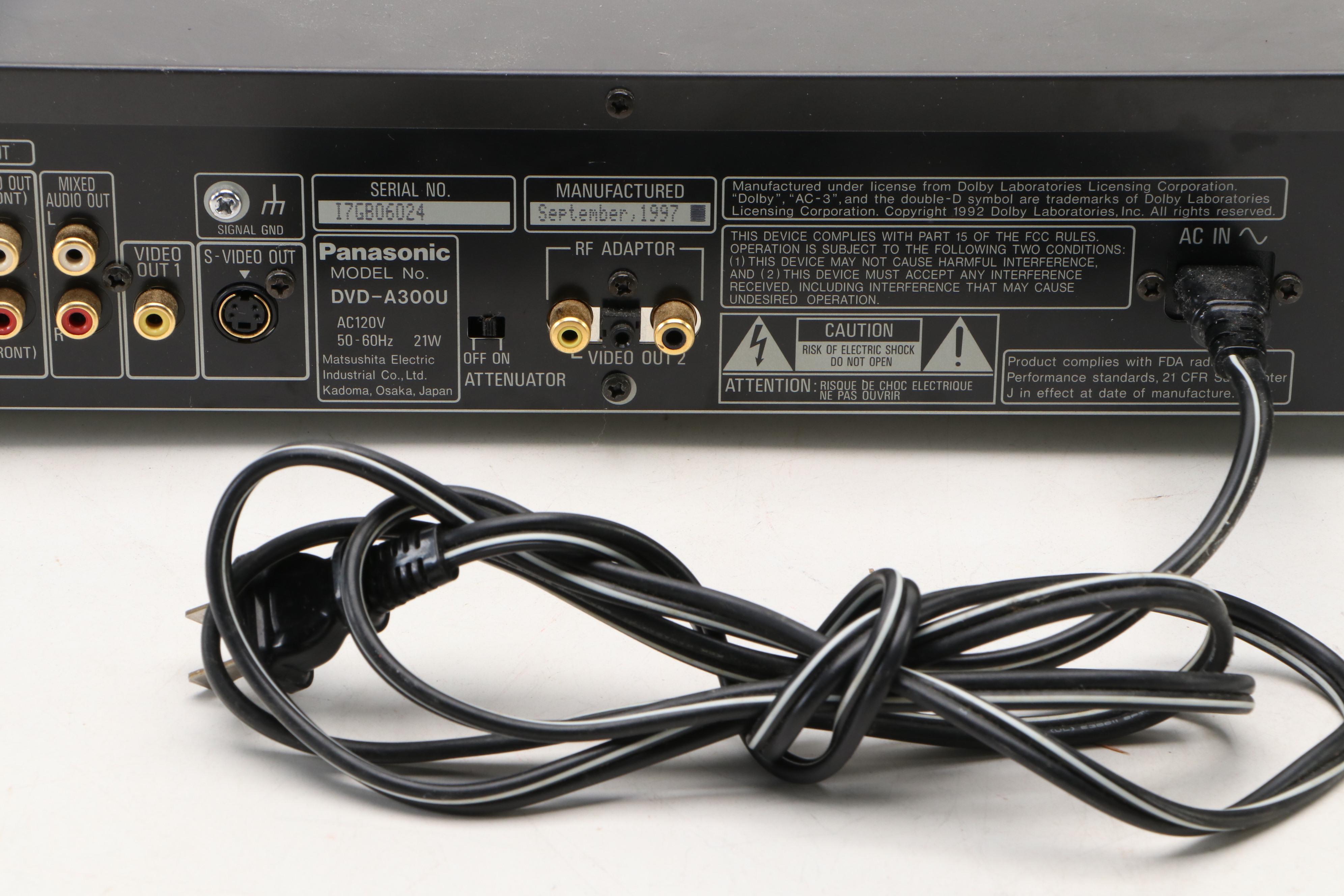 Panasonic A-300 DVD Player with Sony DAV-HDX589W Home Theatre System