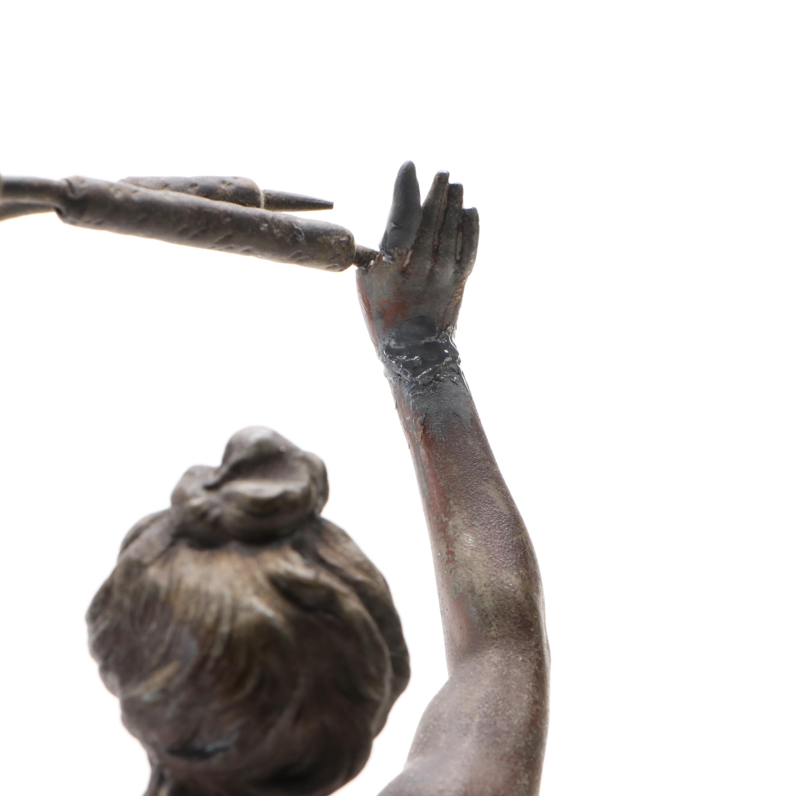 After Charles Octave Lévy "Le Roseau" Cast Metal Sculpture