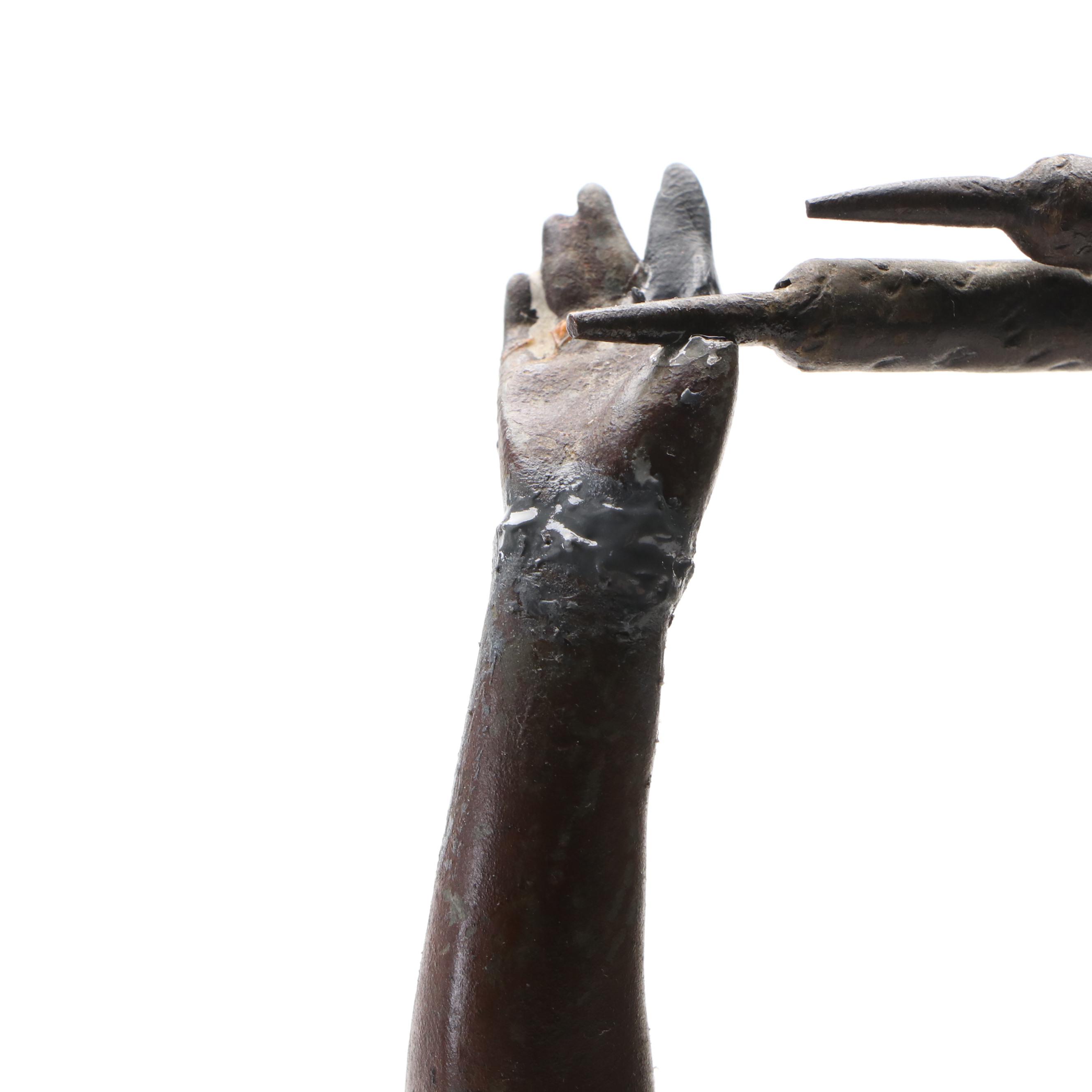 After Charles Octave Lévy "Le Roseau" Cast Metal Sculpture