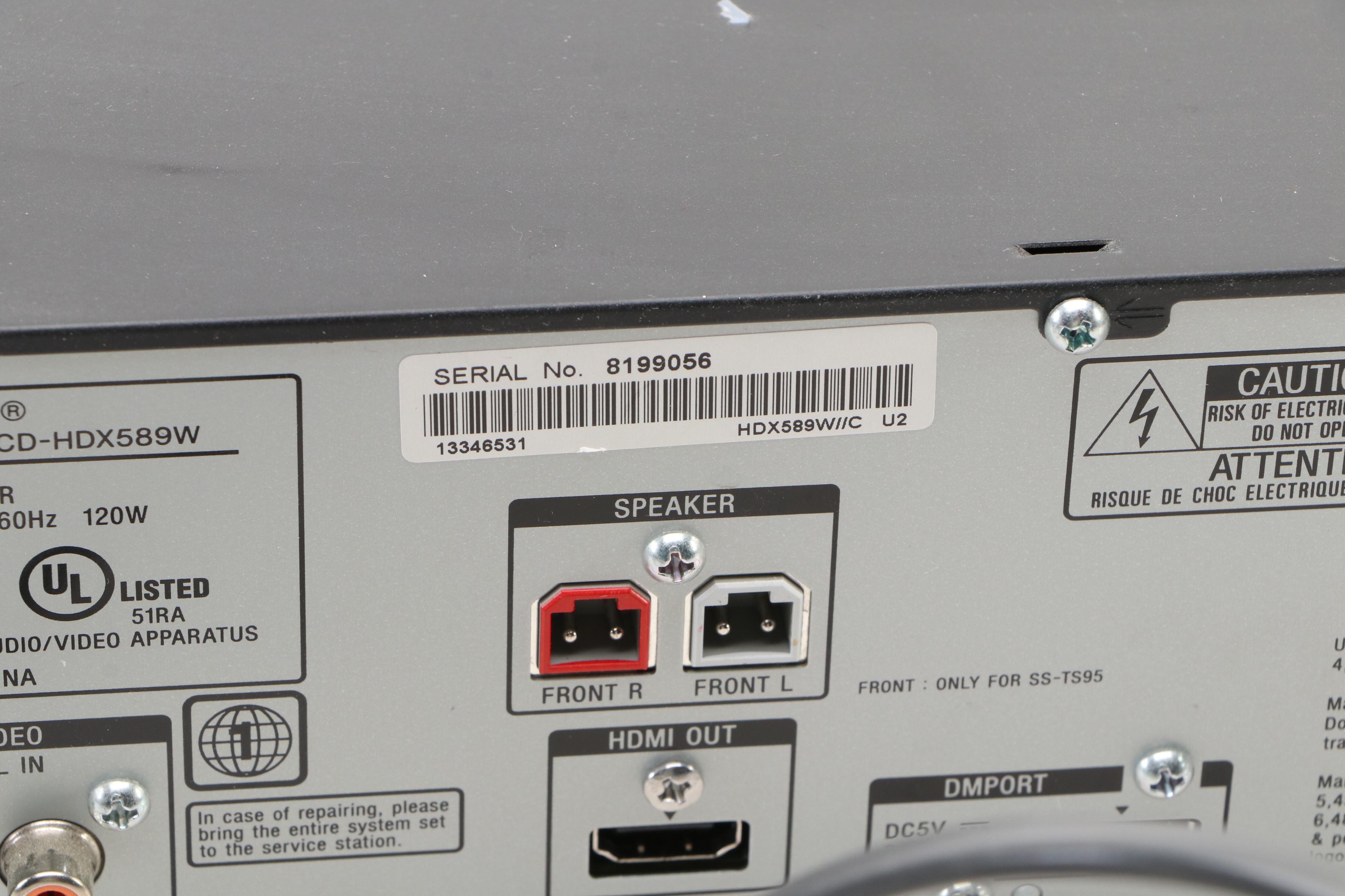 Panasonic A-300 DVD Player with Sony DAV-HDX589W Home Theatre System