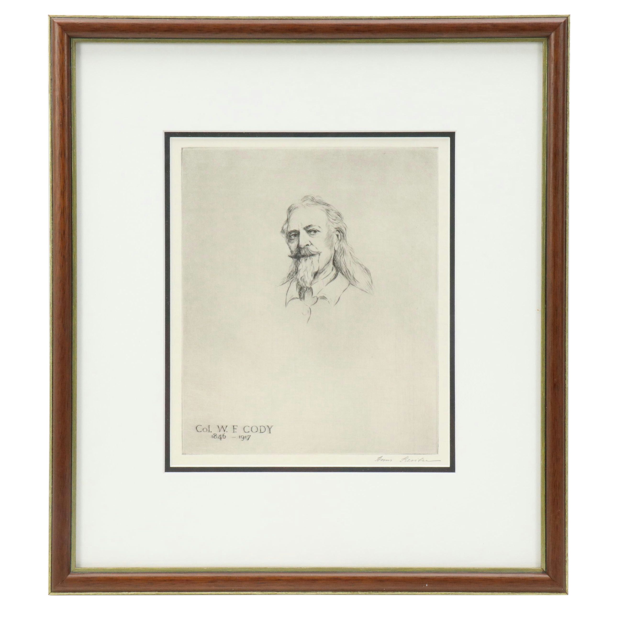 Hans Kleiber Etching Portrait "Col. W. F. Cody"