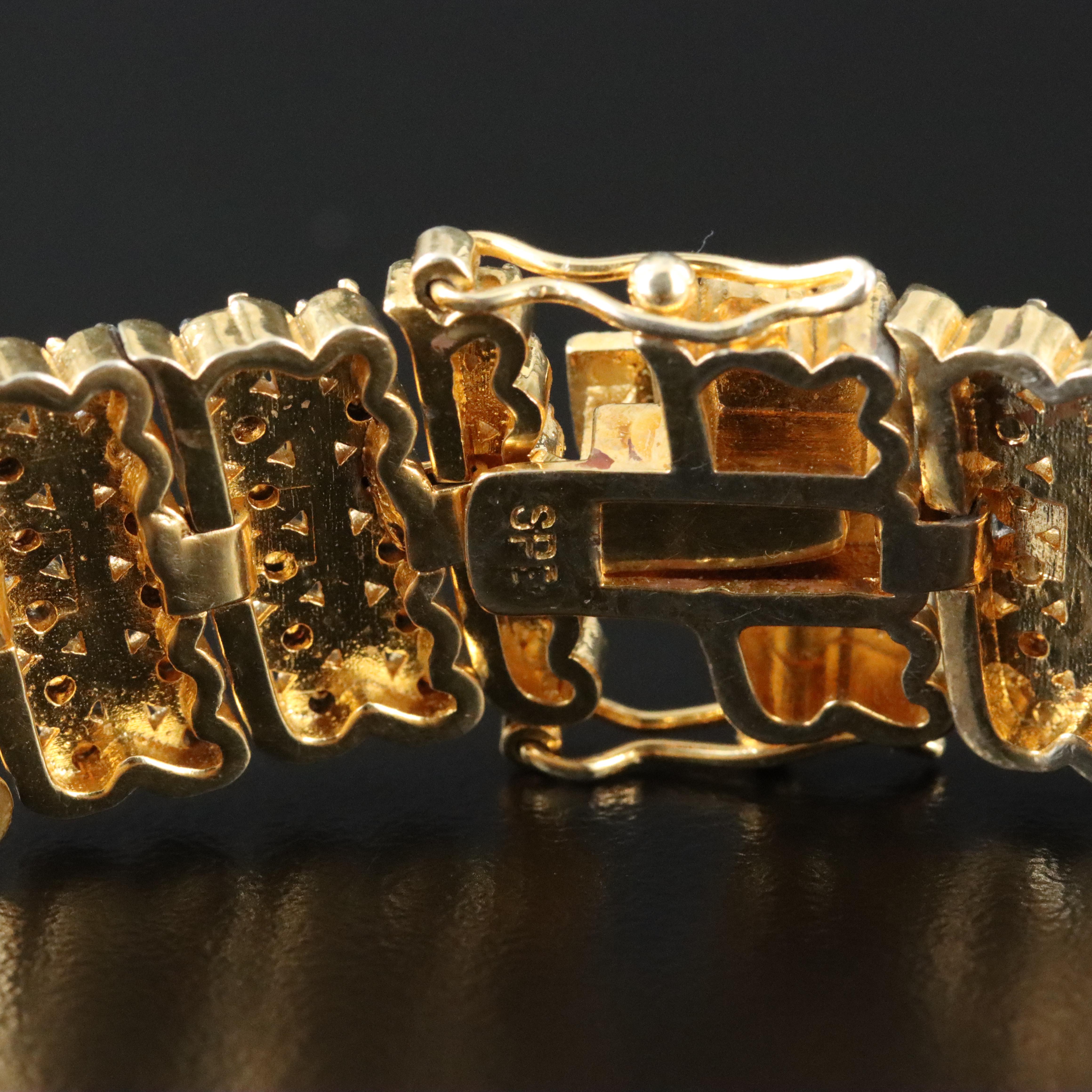 Two-Tone Link Bracelet with Diamond Accents