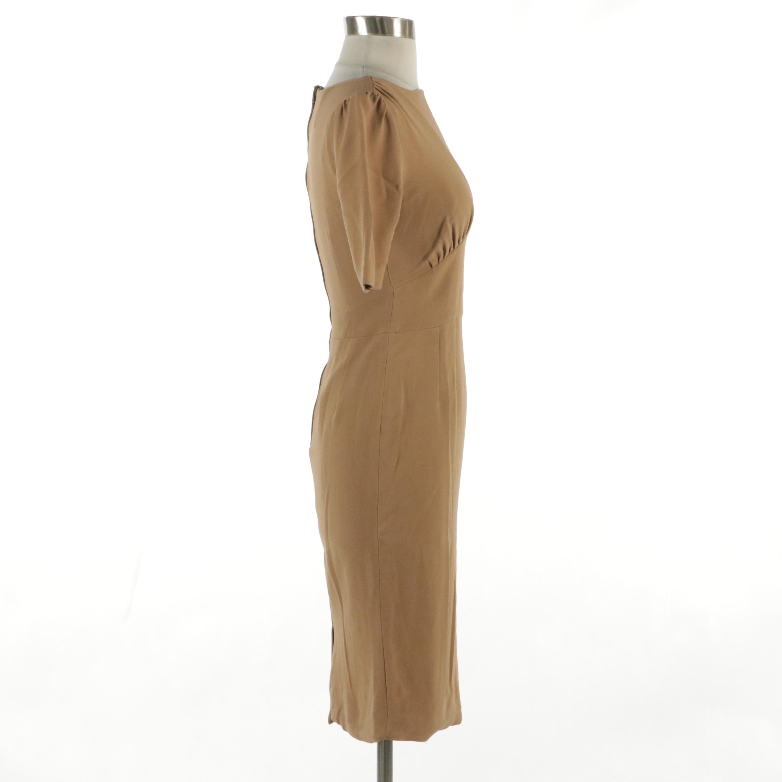 Dolce & Gabbana Pencil Dress with Yoked Waist and Shirred Pleats