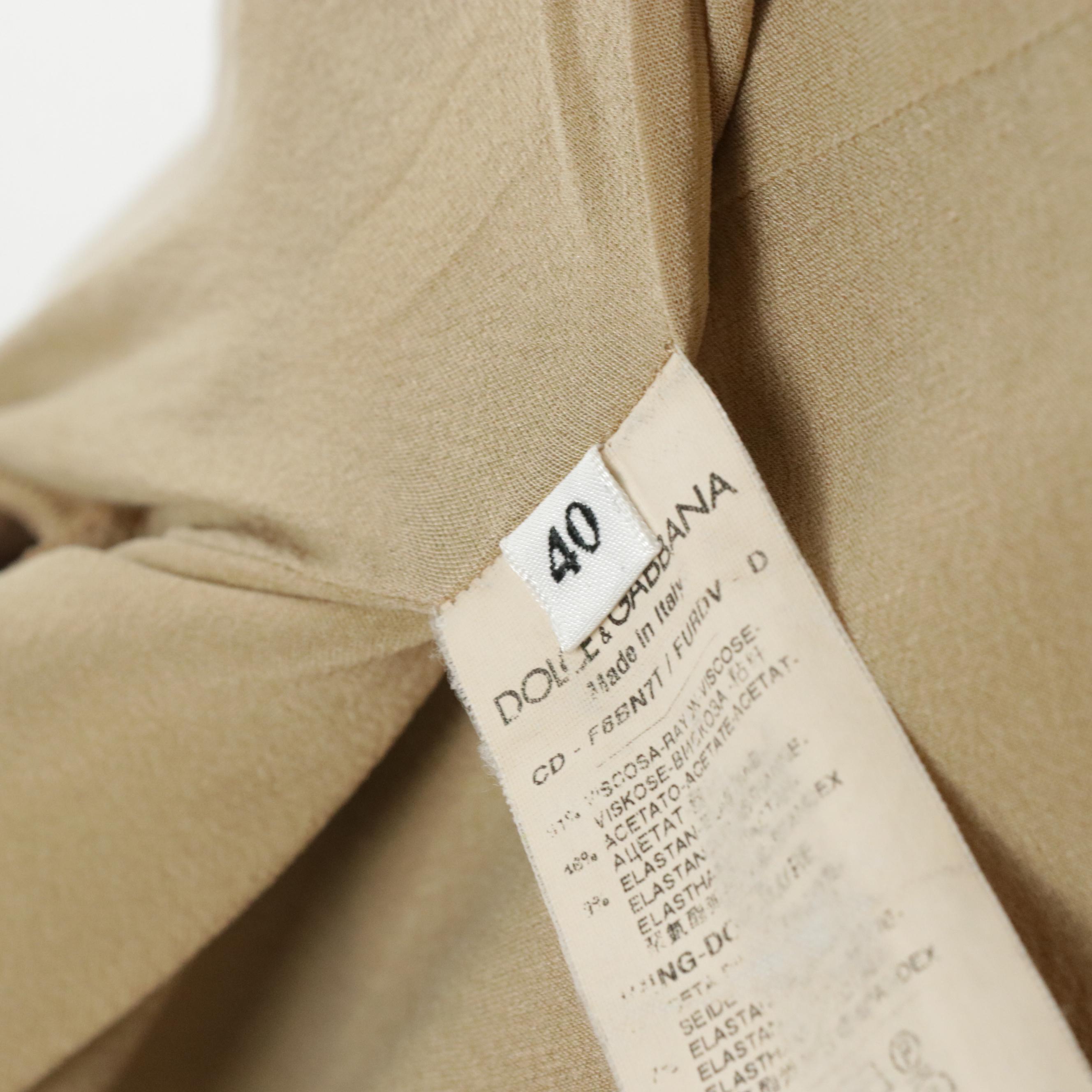 Dolce & Gabbana Pencil Dress with Yoked Waist and Shirred Pleats