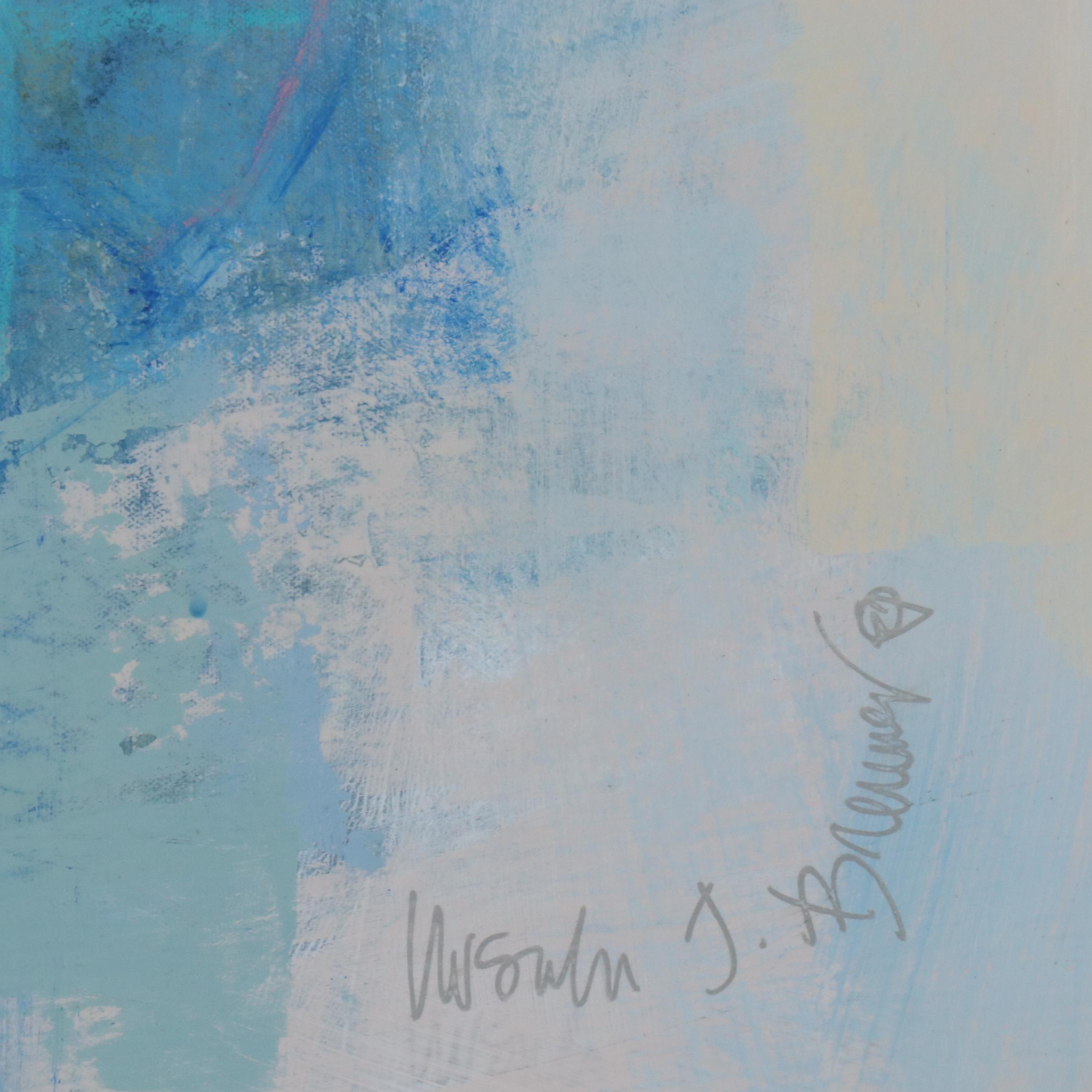 Ursula J. Brenner Abstract Mixed Media Painting, 21st Century