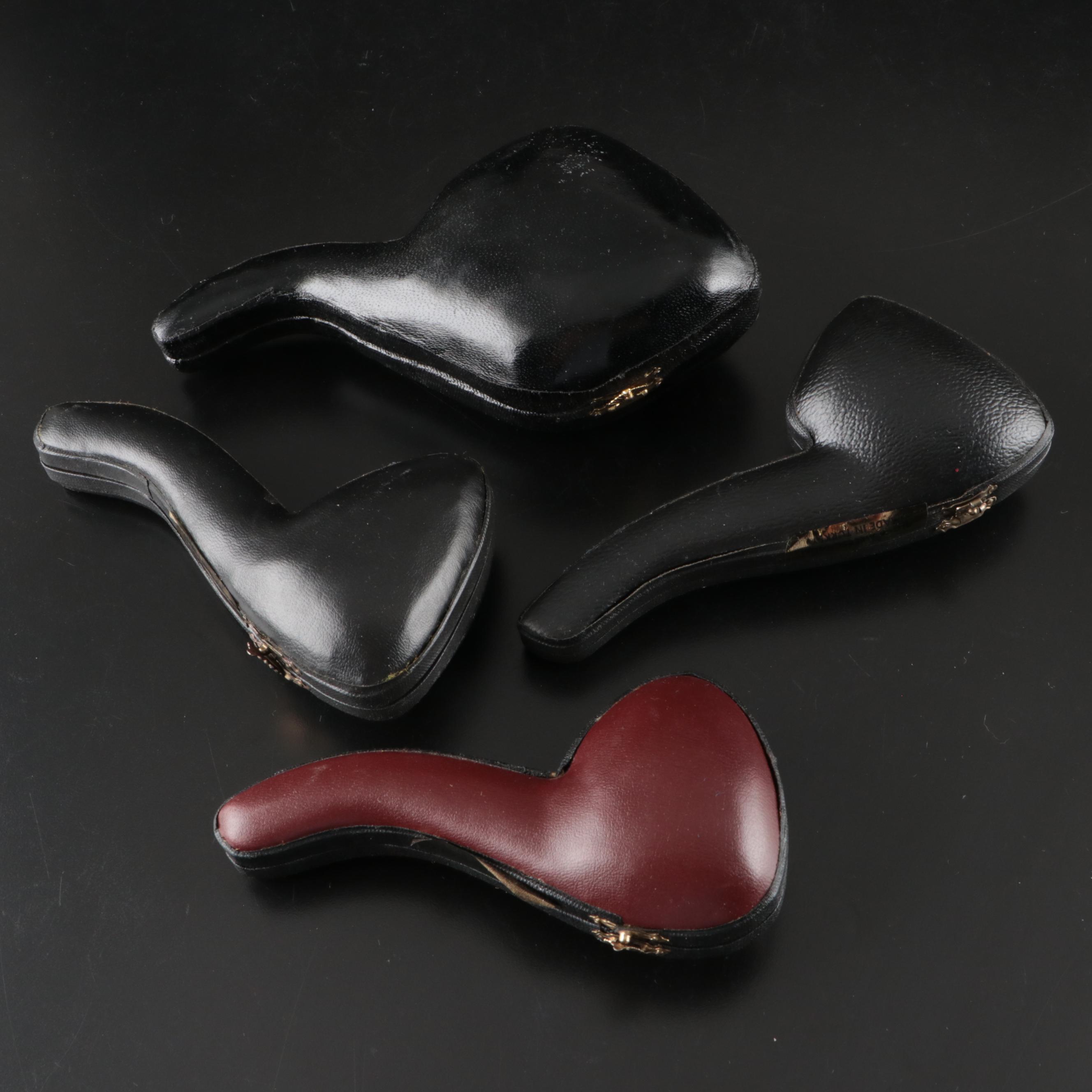 Turkish Carved Sultan Meerschaum Pipe with Other Figural Tobacco Pipes, 20th C.