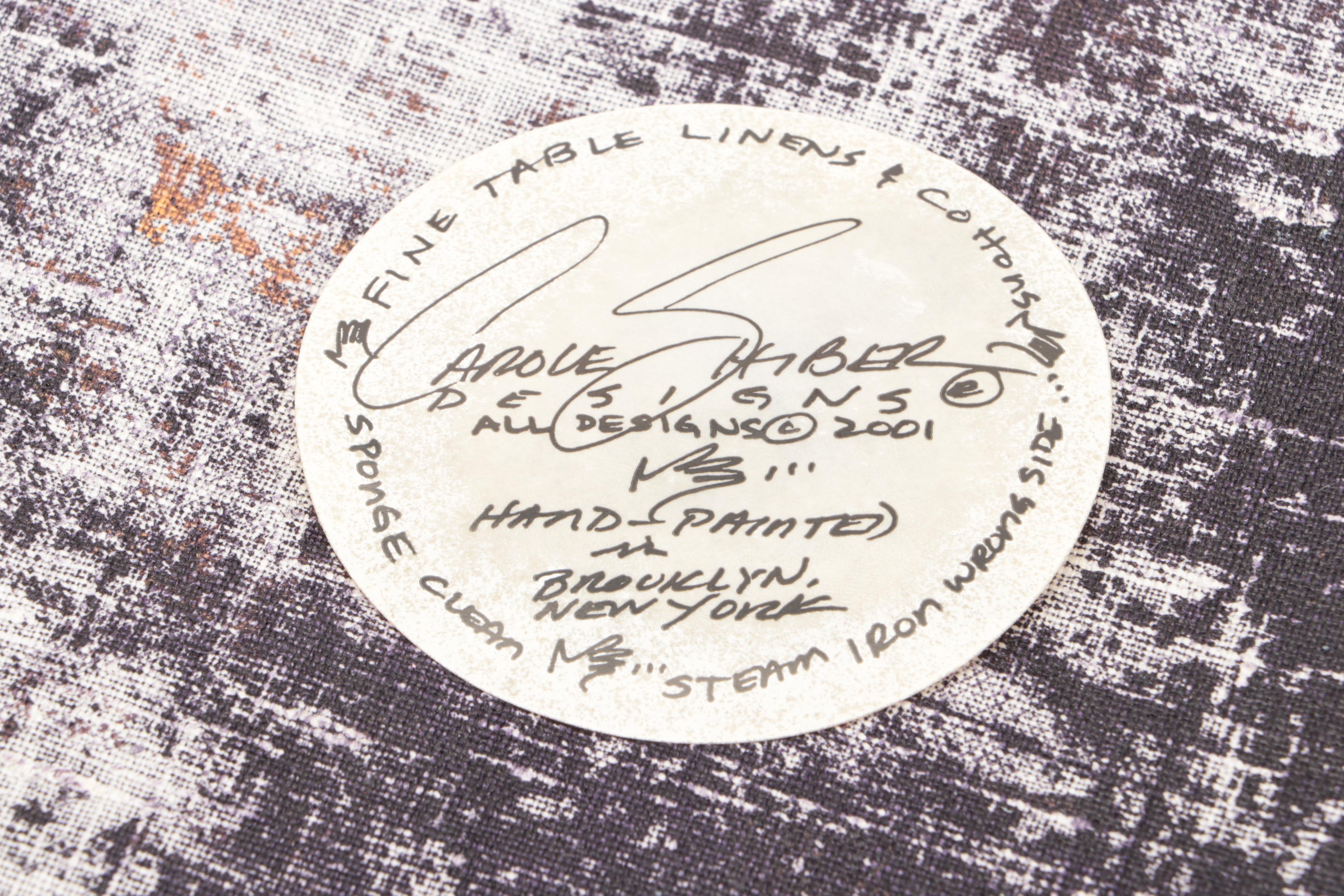 Carole Shiber Hand-Painted Leaf Placemats with Willow Tree Figurine and Box